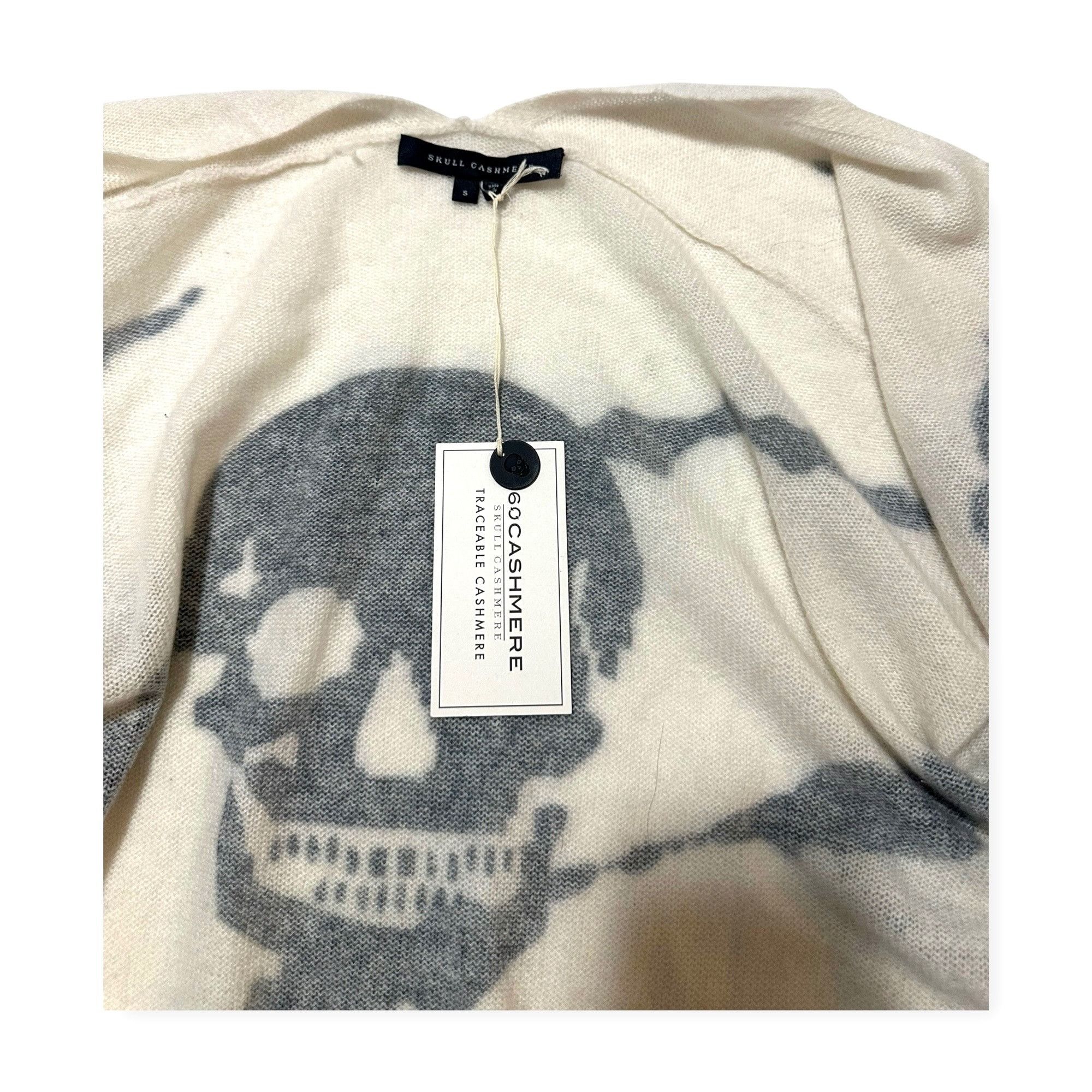 360Cashmere 360 Cashmere Alexina Open Front Cardigan, White/ Charcoal, S Size S / US 4 / IT 40 - 15 Thumbnail