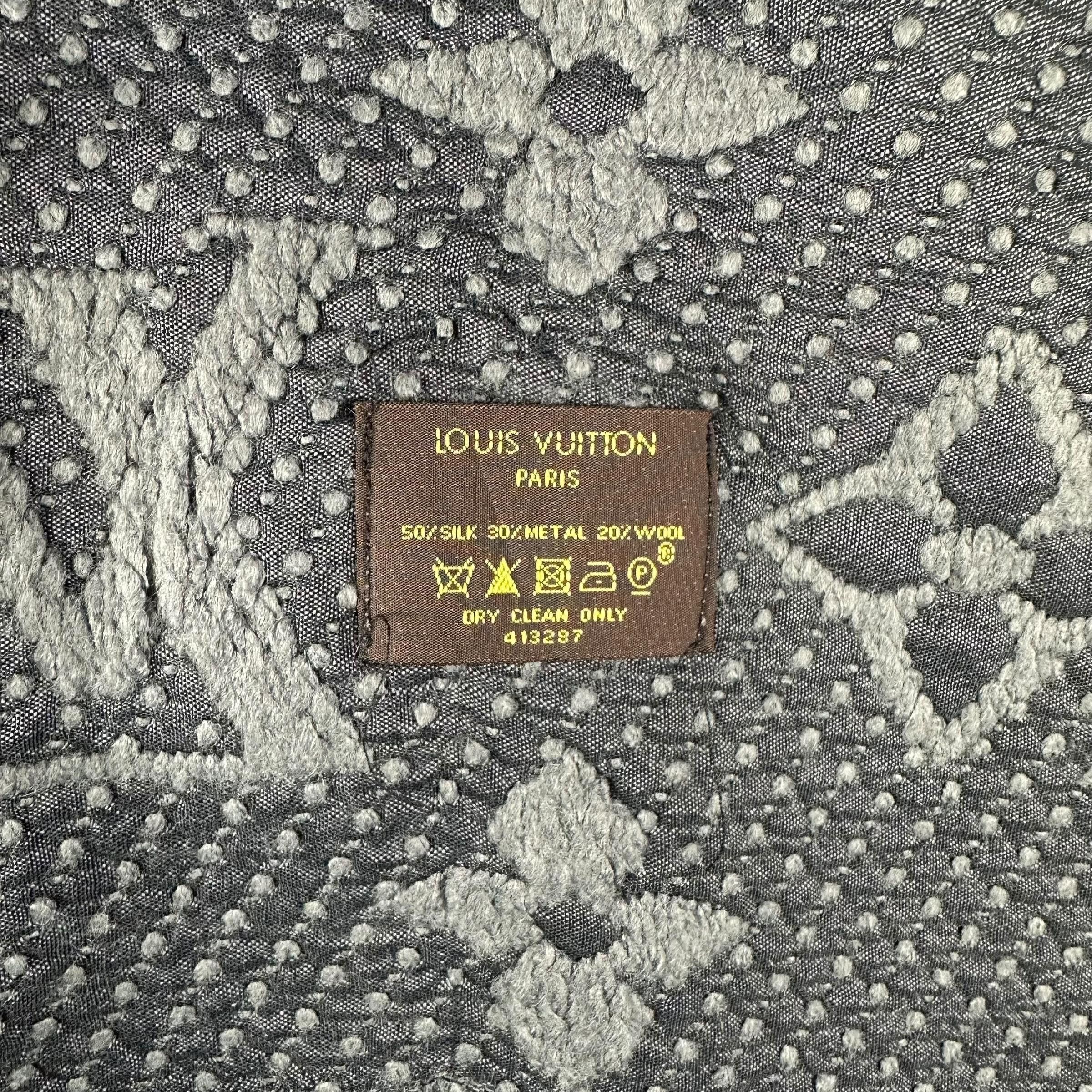Louis Vuitton LOUIS VUITTON Monogram Silk Metal Wool Muffler Size ONE SIZE - 6 Thumbnail