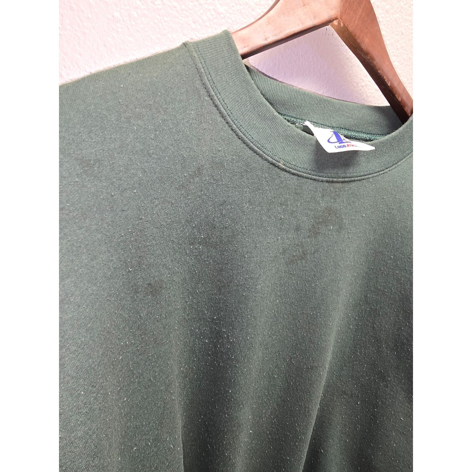 Logo Athletic × Vintage Vintage Green Blank Sweatshirt Logo Athletic XL 90s Crewneck Size US XL / EU 56 / 4 - 4 Thumbnail