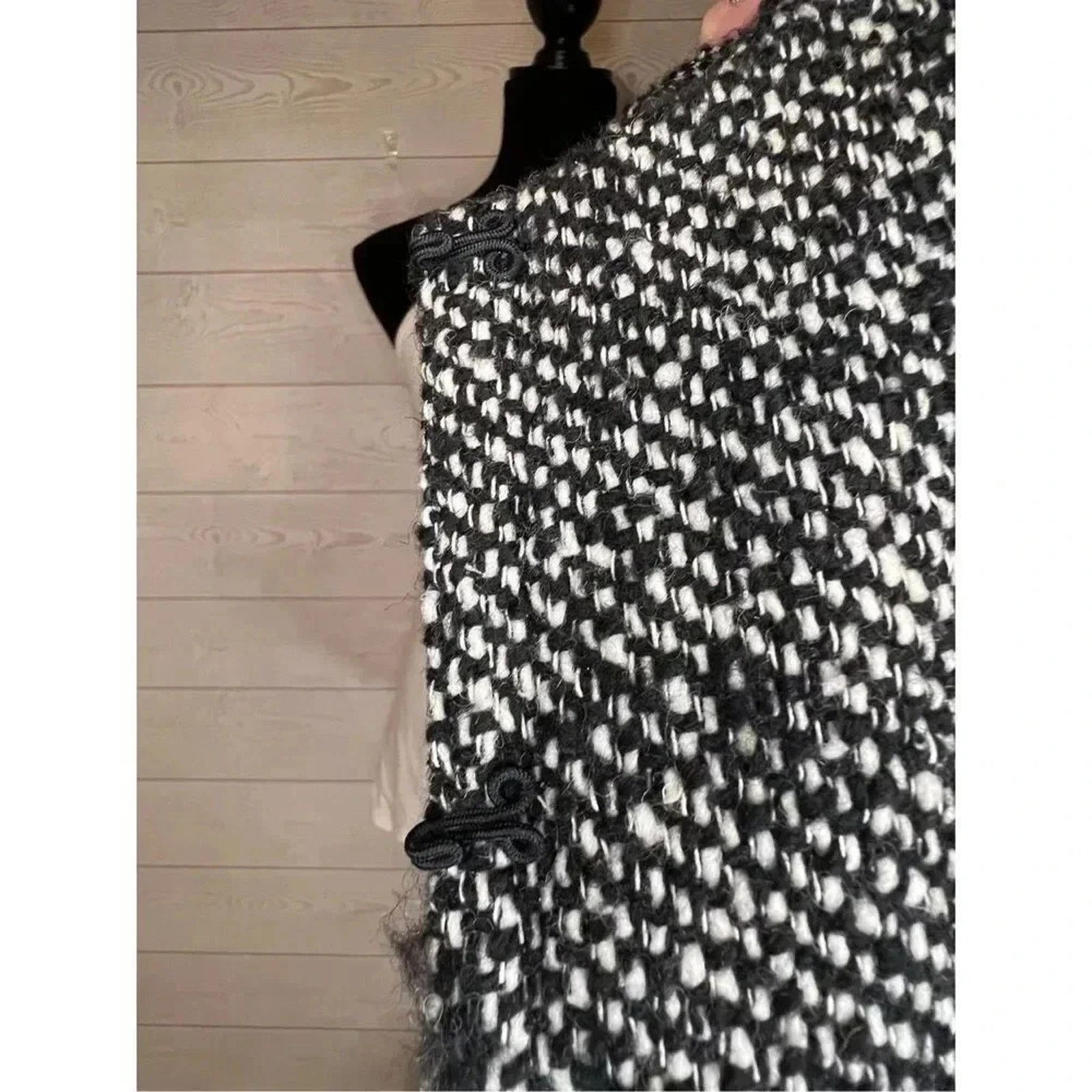 Other Vintage Victor Alfaro Black/white Tweed Jacket Blazer 14P Size XL / US 12-14 / IT 48-50 - 4 Thumbnail