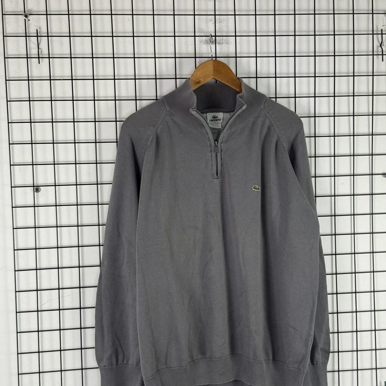 Lacoste Lacoste Lana Wool Jumper Quarter Zip Grey Size US L / EU 52-54 / 3 - 5 Thumbnail