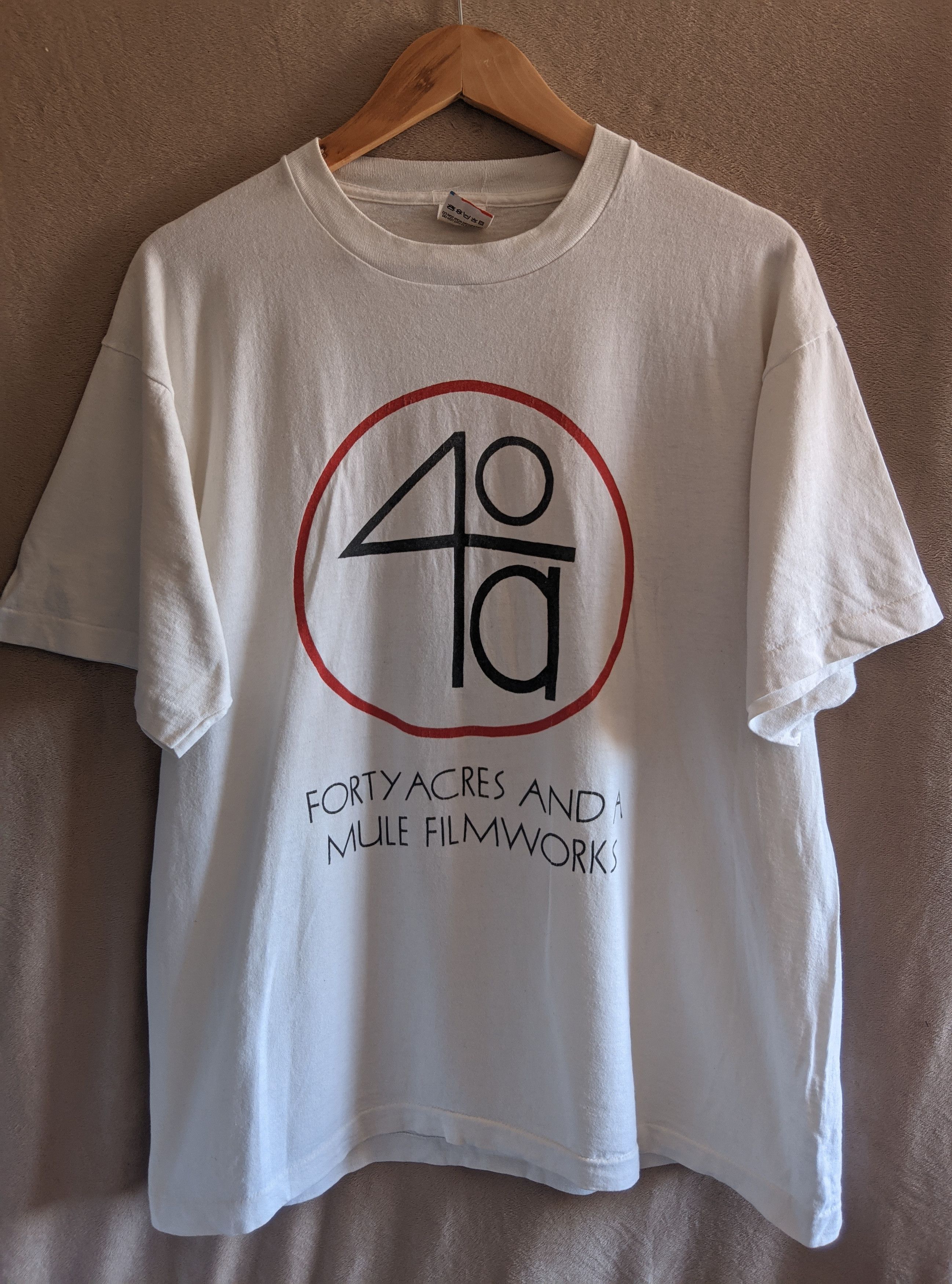 image of Rap Tees Vintage 90's 40Acrees And A Mule Spike Lee T Shirt in White, Men's (Size XL)
