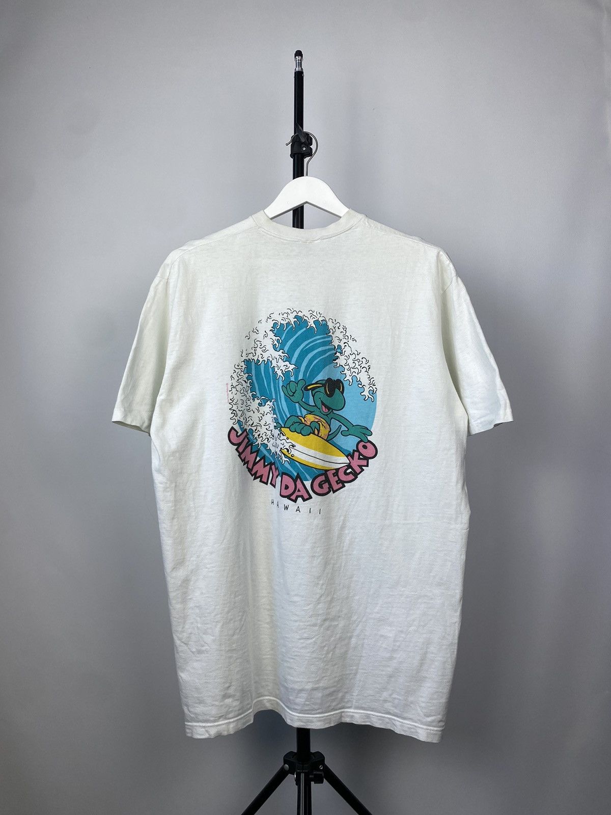 Vintage Crazy Vintage 1980s Hawaii Gecko Graphic T-Shirt Size US XL / EU 56 / 4 - 1 Thumbnail