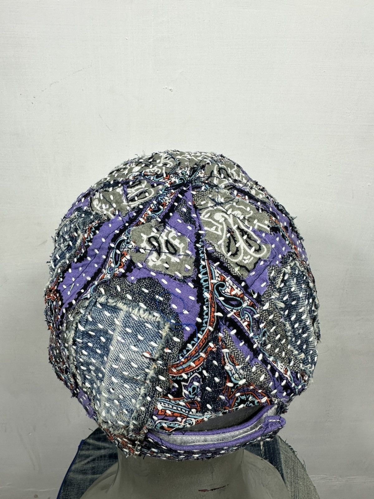 Handmade Custom Made Distressed Paisley Boro Patchwork hats Size ONE SIZE - 10 Thumbnail