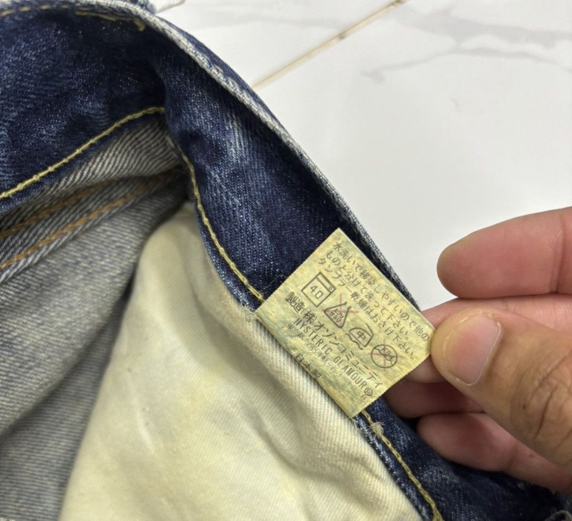 Hysteric Glamour Flared Custom Made Distressed Denim Jean