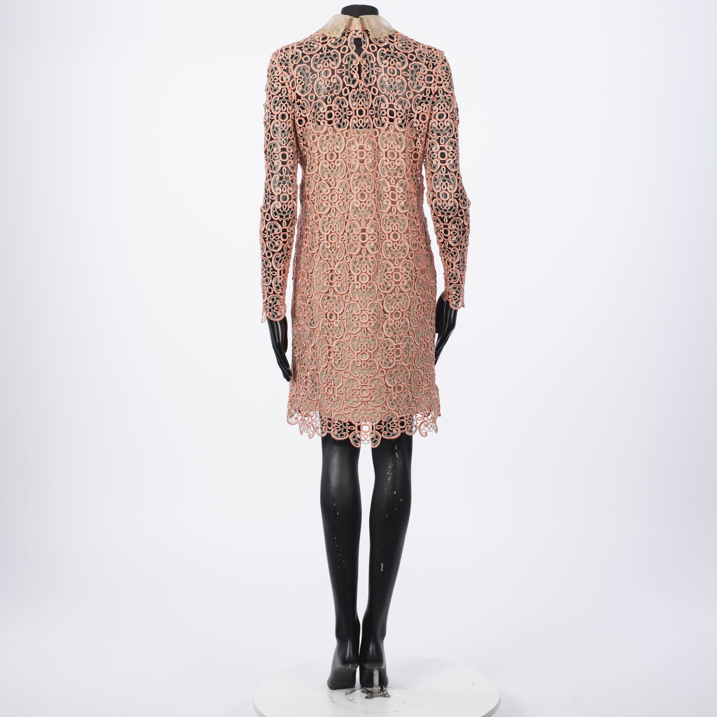 Fendi Macramé Lace Sheer Yoke Shift Dress Size XS / US 0-2 / IT 36-38 - 5 Thumbnail