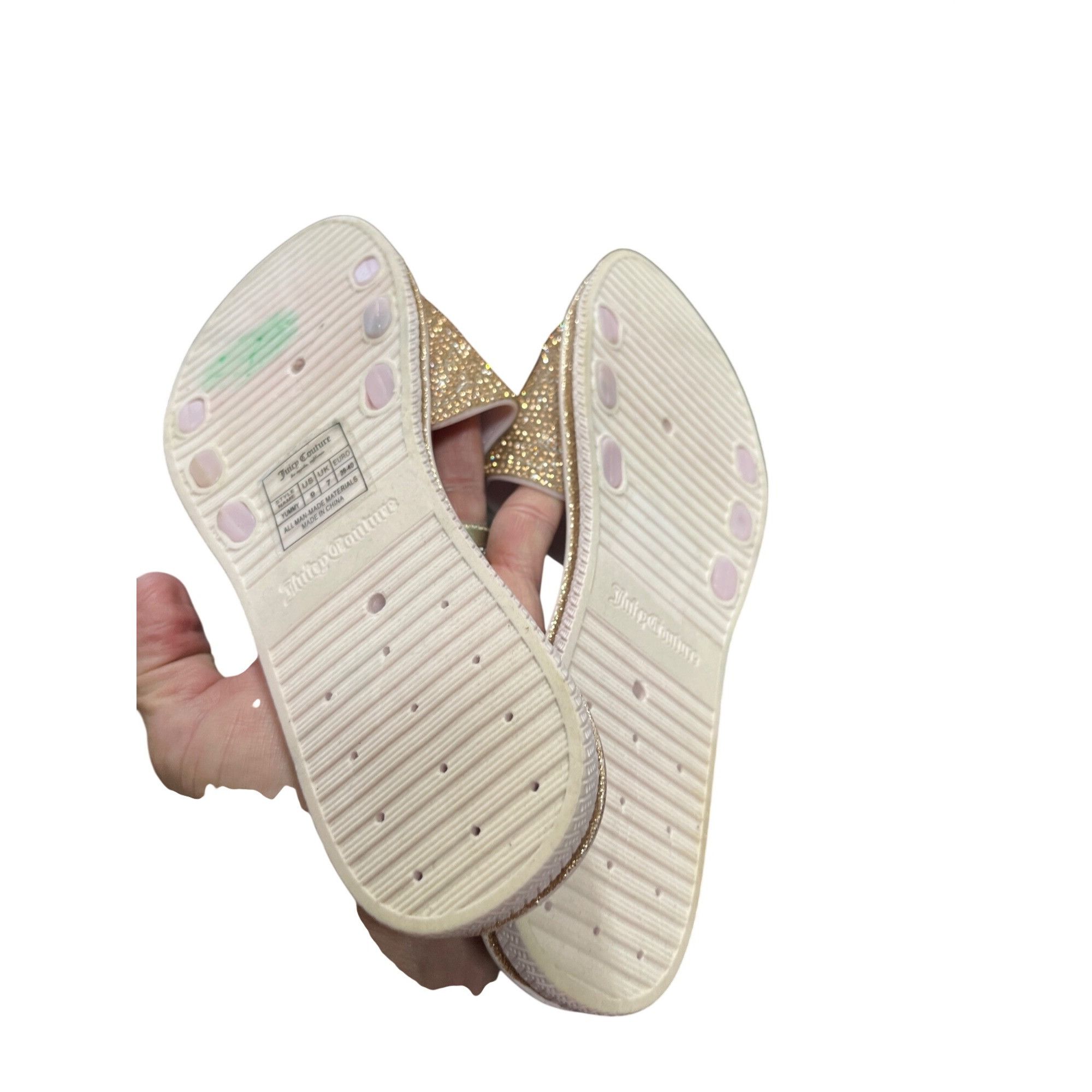 Juicy Couture Juicy Couture wms gold crystal sparkly sandals shoes sz 9 SK Size US 9 / IT 39 - 5 Thumbnail