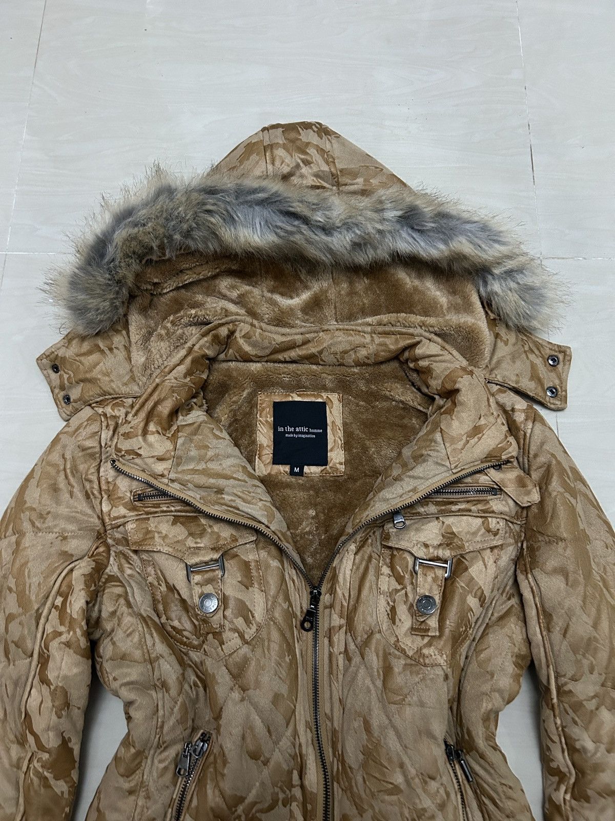 20471120 Rare🔥 Japanese 2000s In The Attic Fur Puffer Grunge Jacket Size US M / EU 48-50 / 2 - 5 Thumbnail