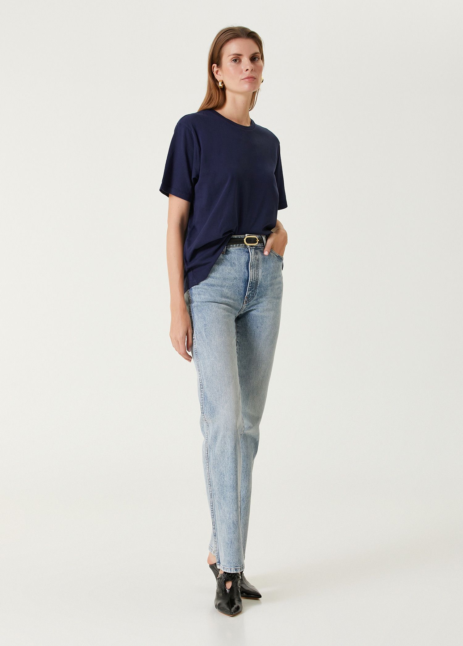 KHAITE KHAITE Mae navy blue cotton crewneck t-shirt Medium Size M / US 6-8 / IT 42-44 - 2 Thumbnail
