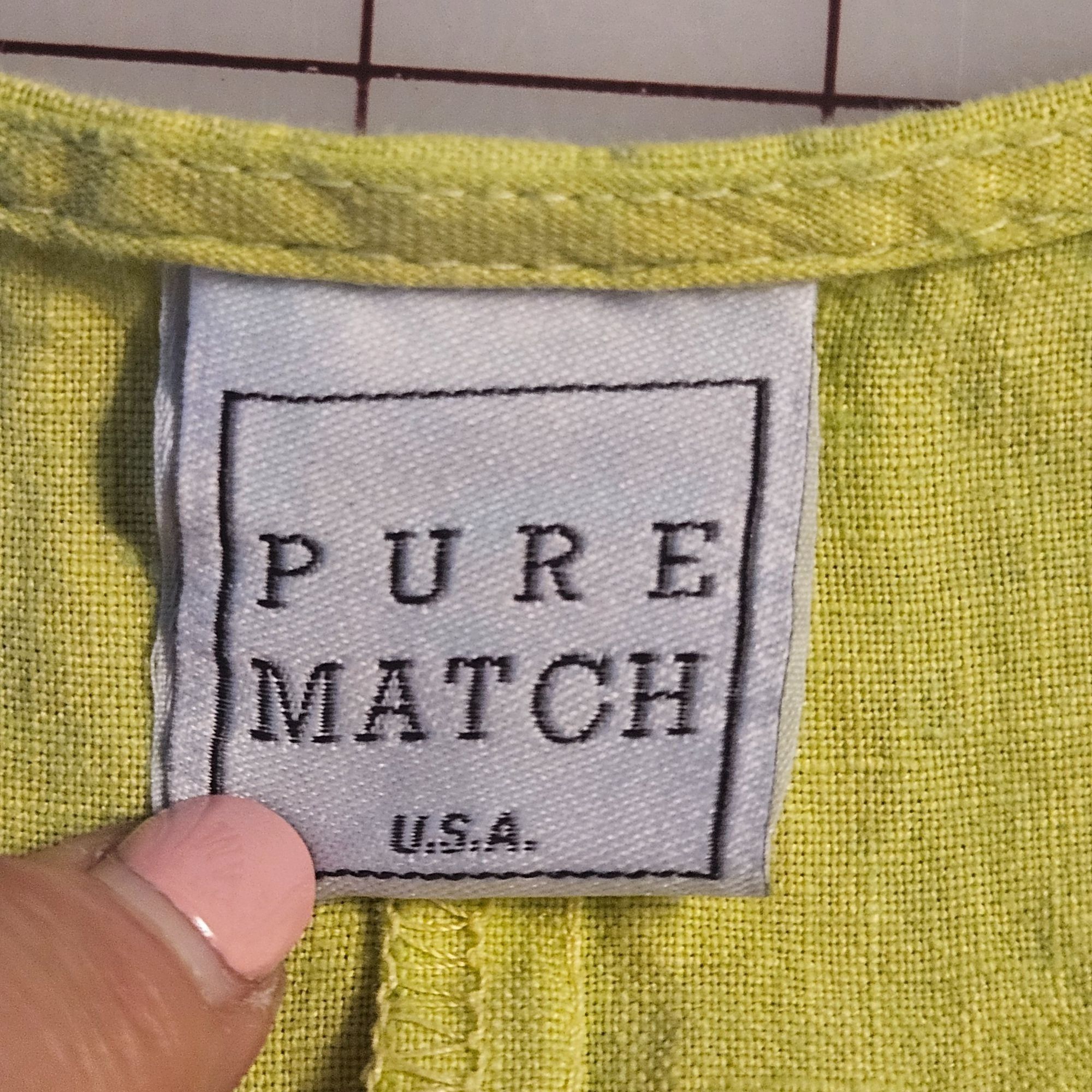 Other Pure Match Woman Lime Green Dress M Minimalist Linen Resort Size M / US 6-8 / IT 42-44 - 6 Thumbnail