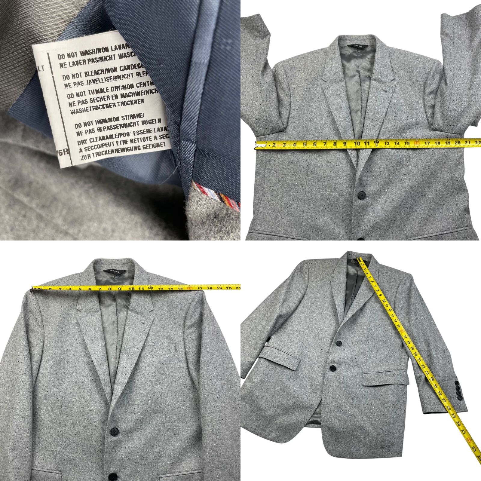 Paul Smith VINTAGE Paul Smith Men’s The Byard Blazer Gray Flecked Wool 2-Button Notch Lapel Italy 40S US Mens Size 40R - 8 Thumbnail