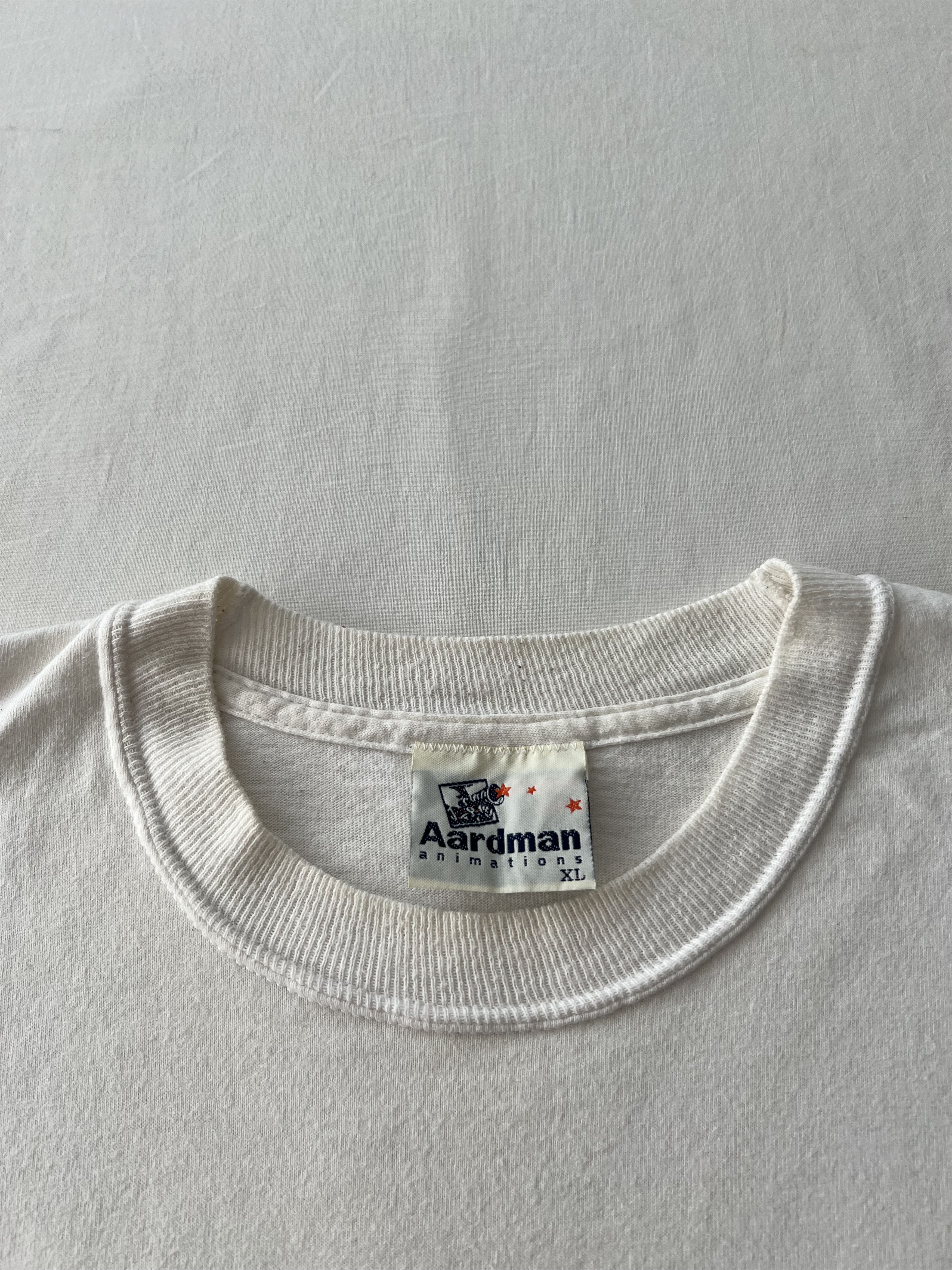 Cartoon Network Vintage 1989 Wallace and Gromit Cartoon BBC White T-shirt Size US XL / EU 56 / 4 - 12 Thumbnail