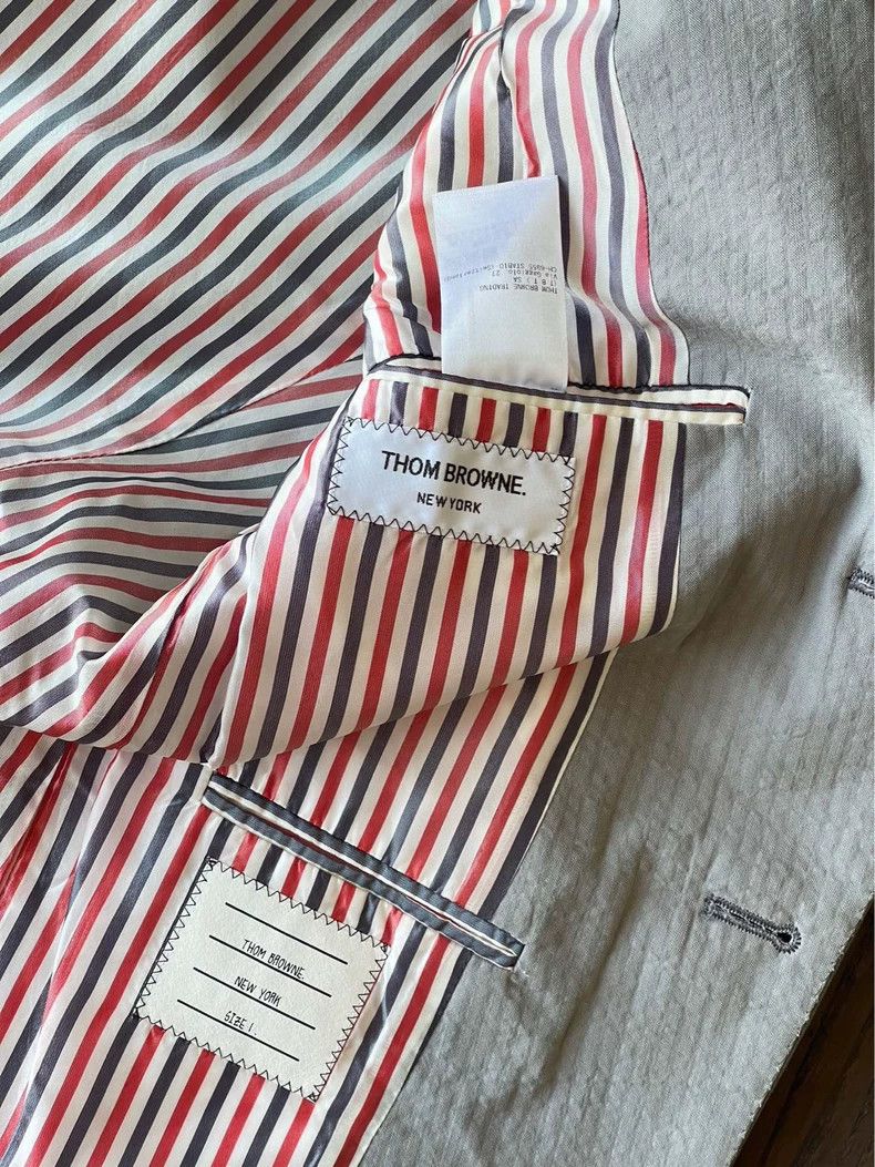 Thom Browne Thom Browne size1 A gray suit with patchwork Size 34S - 3 Thumbnail