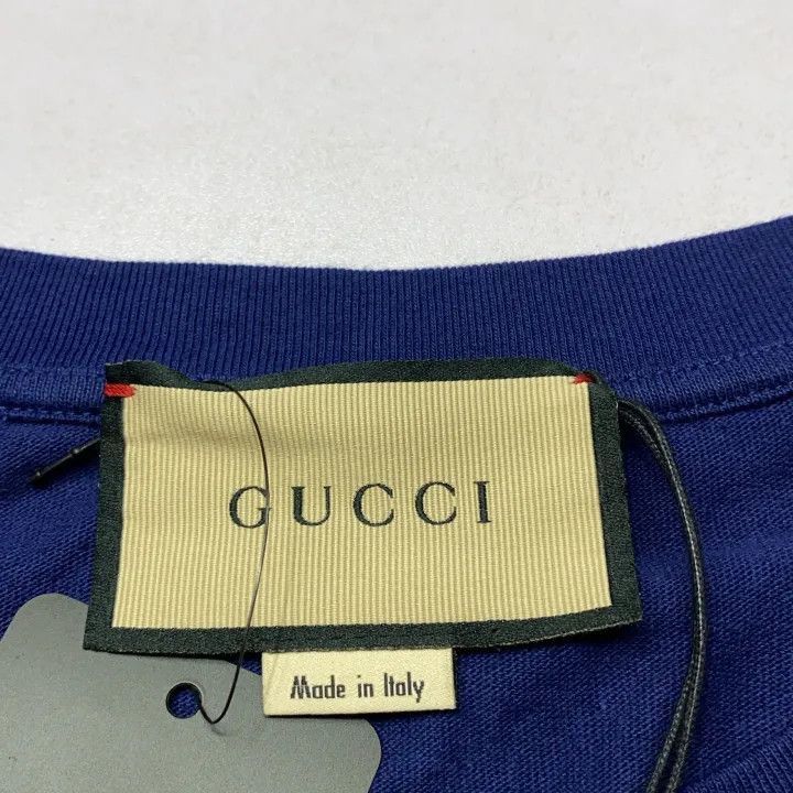 Gucci Gucci Gucci Blue Short Sleeve Logo T-Shirt for Men -2506 Size US L / EU 52-54 / 3 - 3 Thumbnail