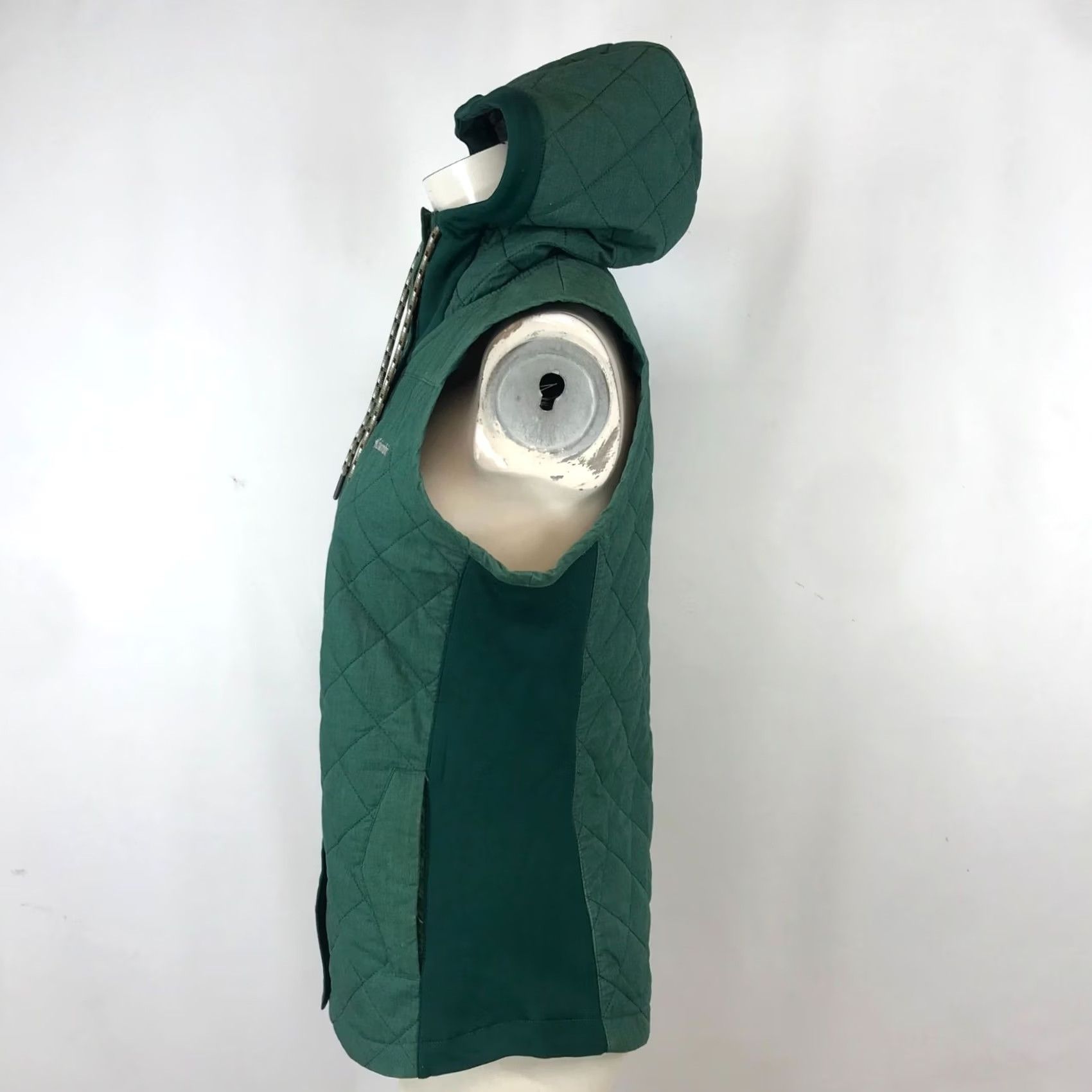Vintage COLUMBIA Womens XS Green Quilted Button Up Hoodie Vest Size XS / US 0-2 / IT 36-38 - 4 Thumbnail