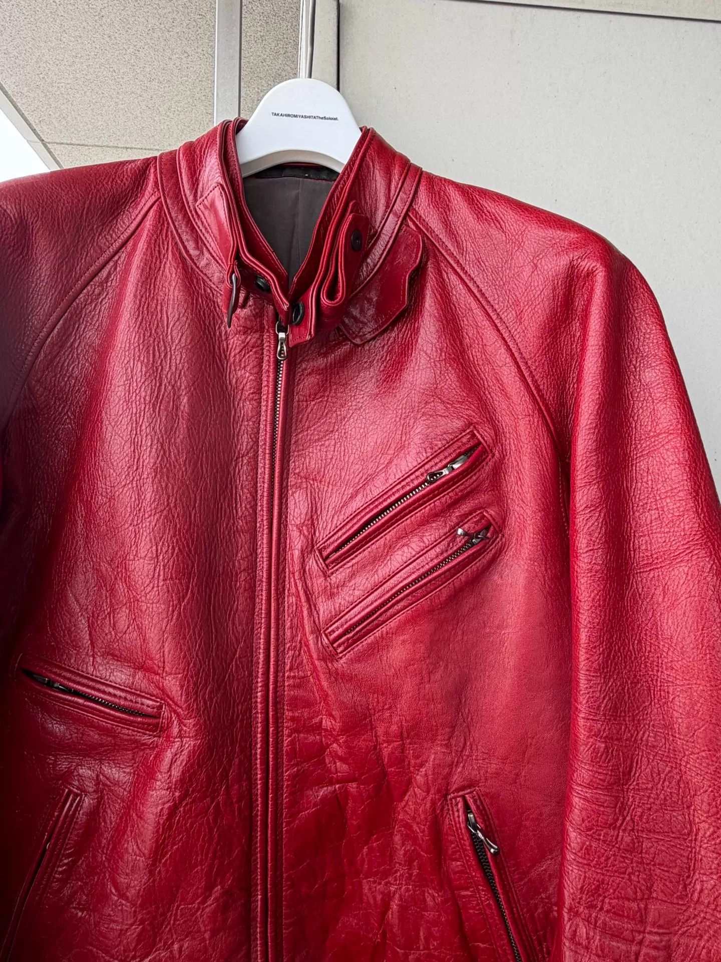 Julius Julius 2010AW Blood Red Calf Leather Moto Jacket Size US M / EU 48-50 / 2 - 5 Thumbnail