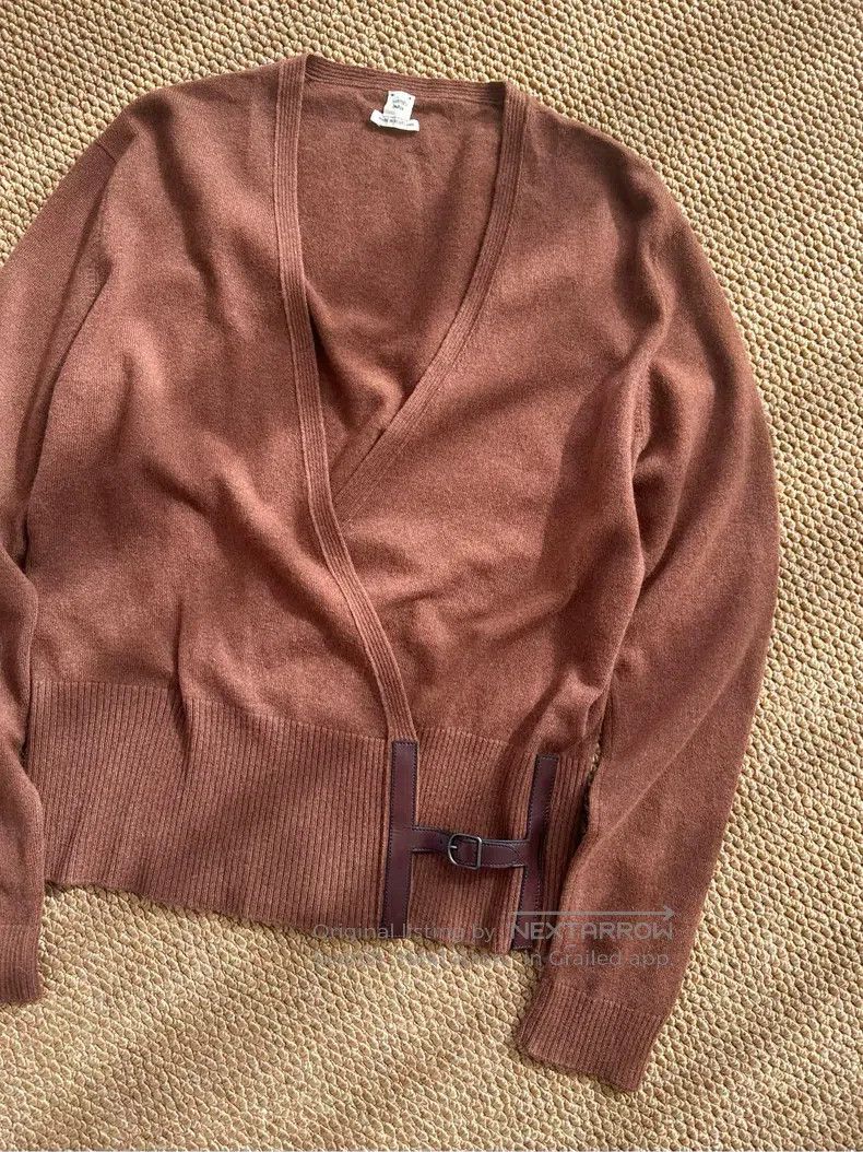 Hermes Hermes Cashmere H buckle knit long vest, brown Size M / US 6-8 / IT 42-44 - 5 Thumbnail