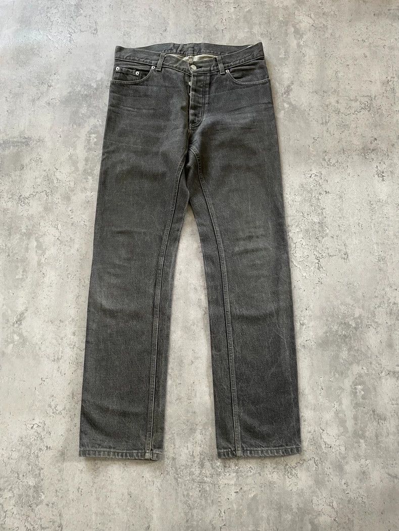 Helmut Lang Helmut Lang Gray Black Raw Denim Jeans Size US 33 - 1 Thumbnail