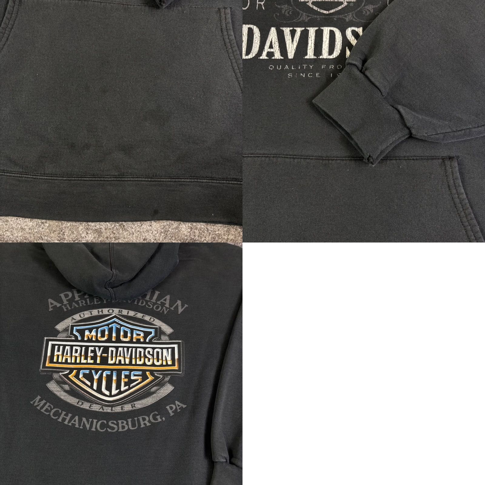 Harley Davidson VINTAGE Harley-Davidson Hoodie Appalachian Mechanicsburg PA Black Pullover Sweatshirt Size US XXL / EU 58 / 5 - 8 Thumbnail