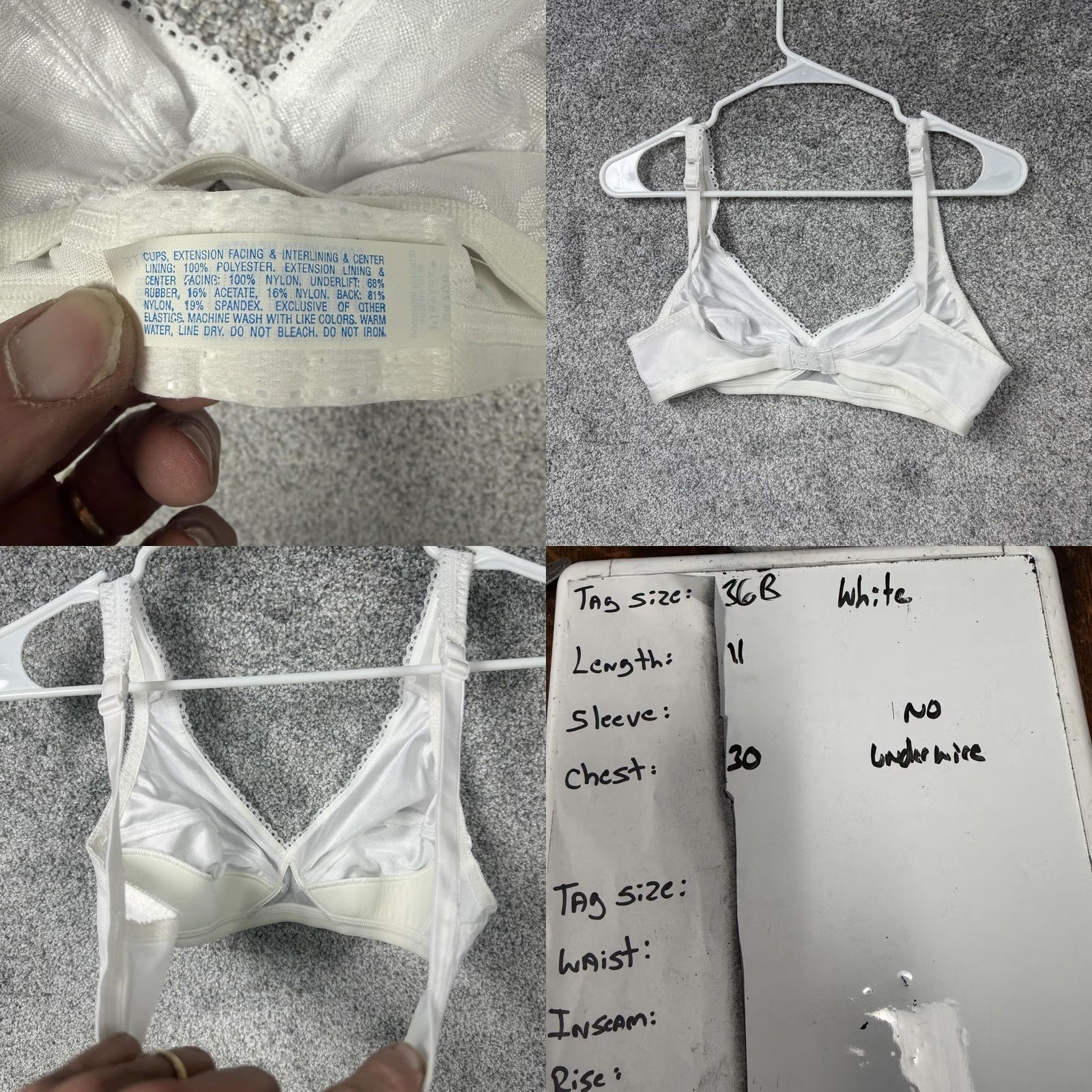 Vintage Playtex Cross Your Heart Bra 36B White Wireless Full Coverage Minimizer 4698 Size ONE SIZE - 8 Thumbnail