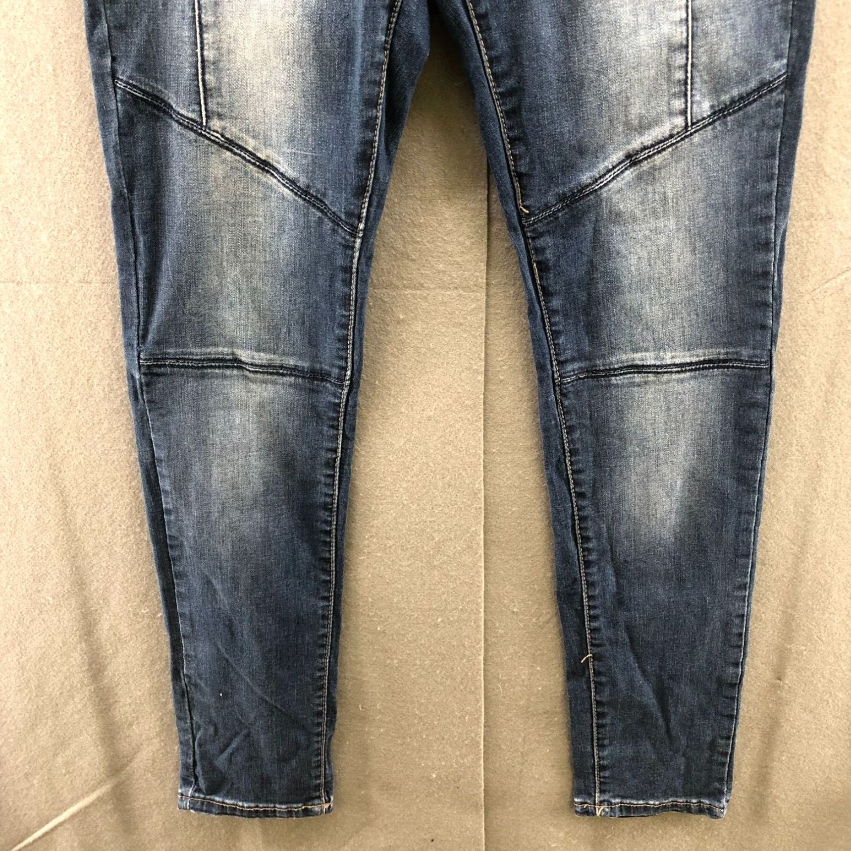 Vintage Zanadi Blue Skinny Jeans Womens Size 32 Mid Rise Stretch Rock Retro Style Size 24" / US 00 / IT 34 - 5 Thumbnail