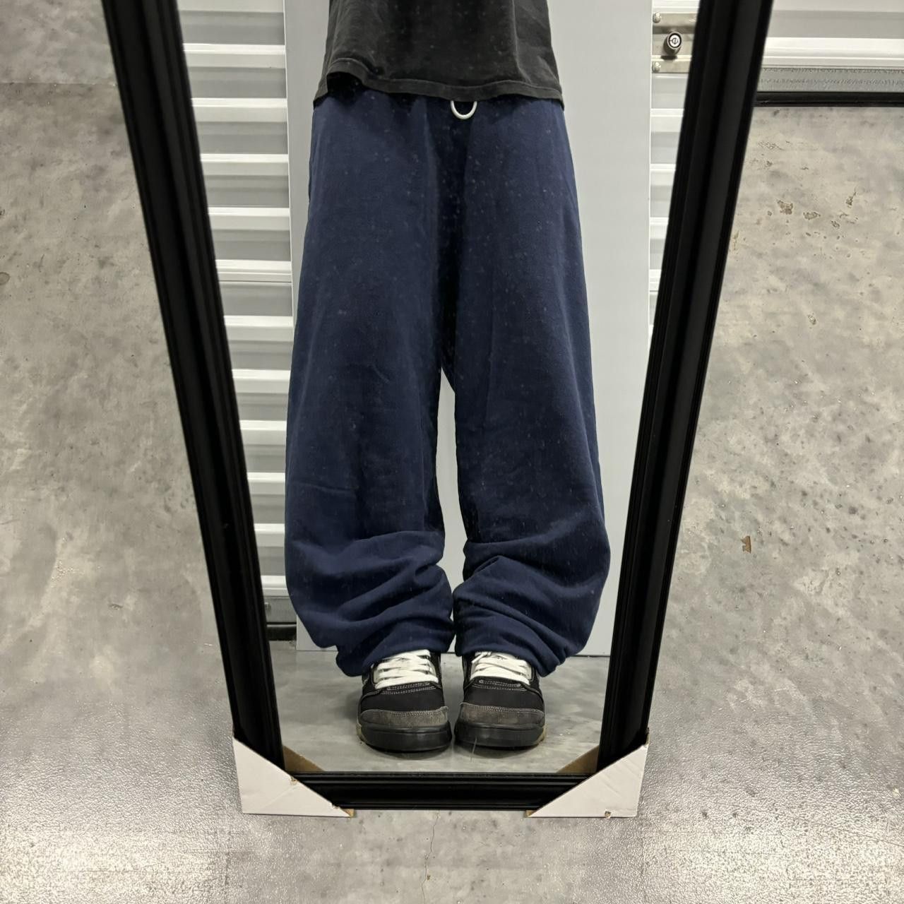 Japanese Brand × Vintage Crazy Vintage Y2K/2000s Navy Blue Skater Essential Sweatpants! Size US 32 / EU 48 - 1 Thumbnail