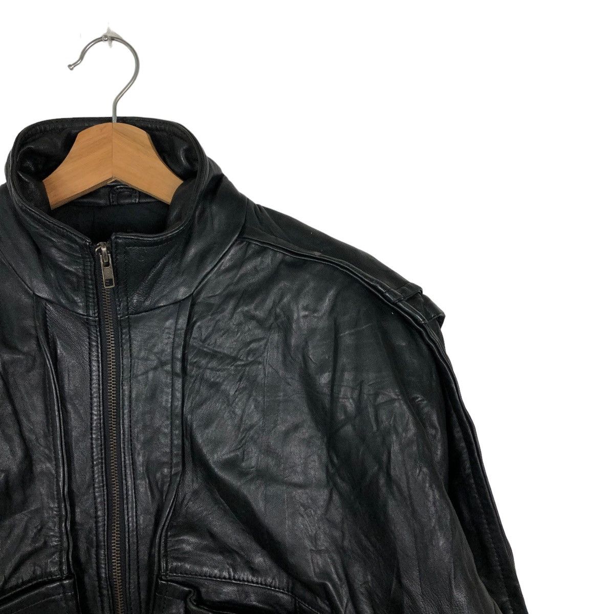 Japanese Brand 🔥90’s Vintage Genuine Leather Bomber Jacket Uno Uomo Japan Size US L / EU 52-54 / 3 - 6 Thumbnail