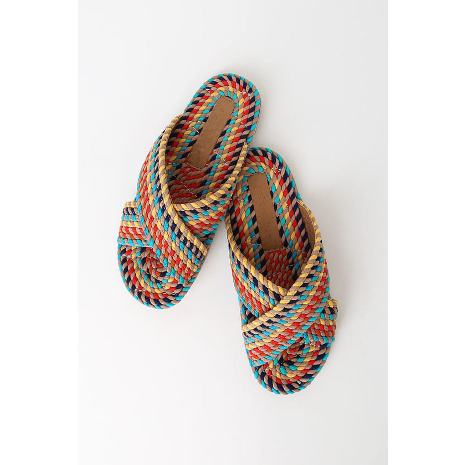 Anthropologie Salt + Umber Size 8 Saraya Multi-Rainbow Fabric Rope Sandal Size US 8 / IT 38 - 1 Thumbnail