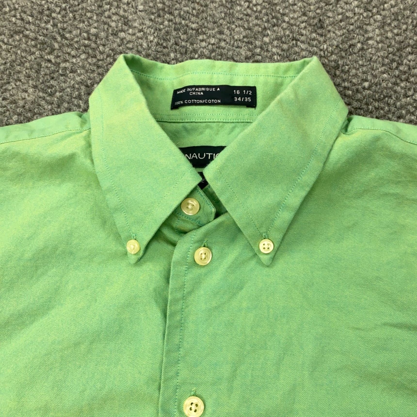 Nautica Nautica Shirt Mens Size 16.5 Green Button-Down Long Sleeve Oxford Vintage Casual Workwear Size US L / EU 52-54 / 3 - 4 Thumbnail