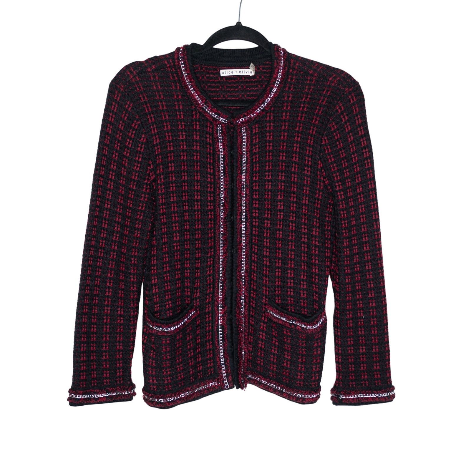 Alice + Olivia Alice + Olivia Georgia Embellished Sweater Jacket Size M / US 6-8 / IT 42-44 - 2 Thumbnail