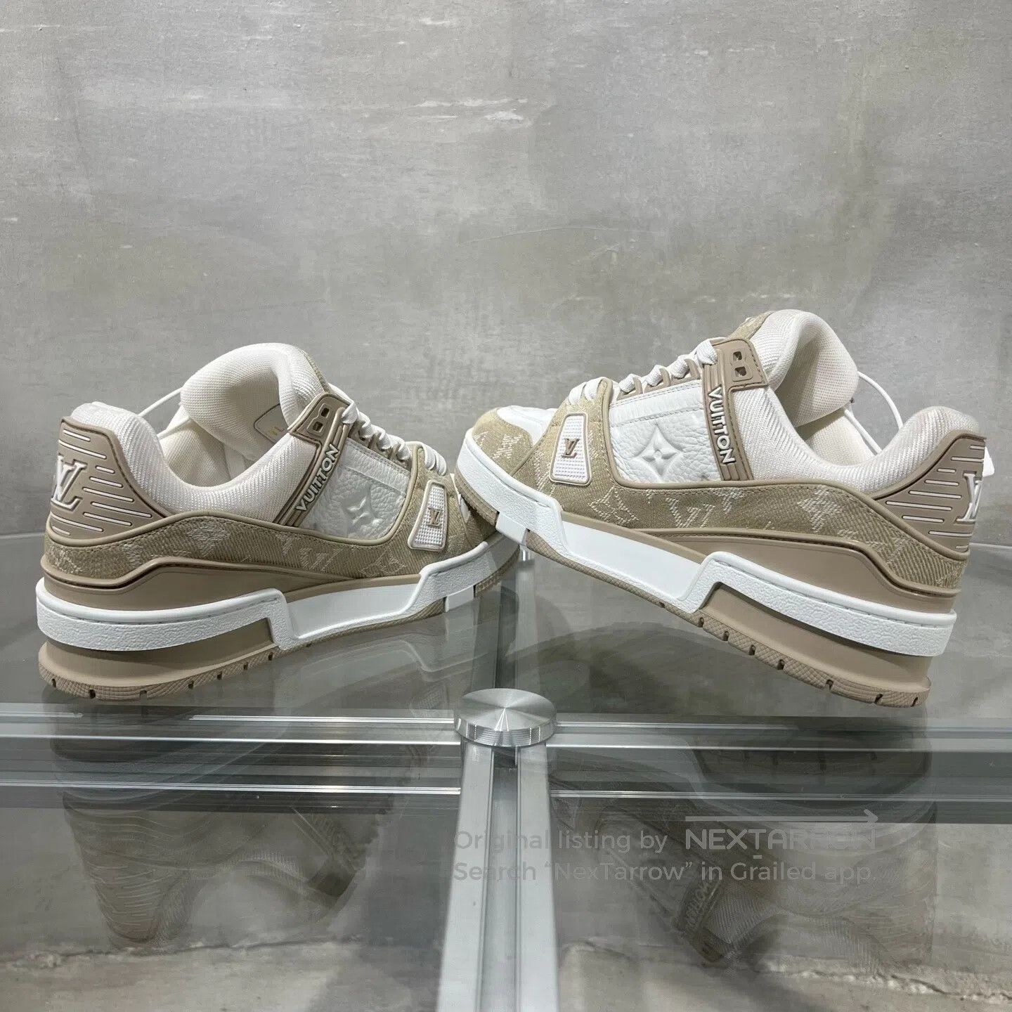 Louis Vuitton Louis Vuitton Trainer New Khaki Jeans shoes Size US 6 / IT 36 - 5 Thumbnail