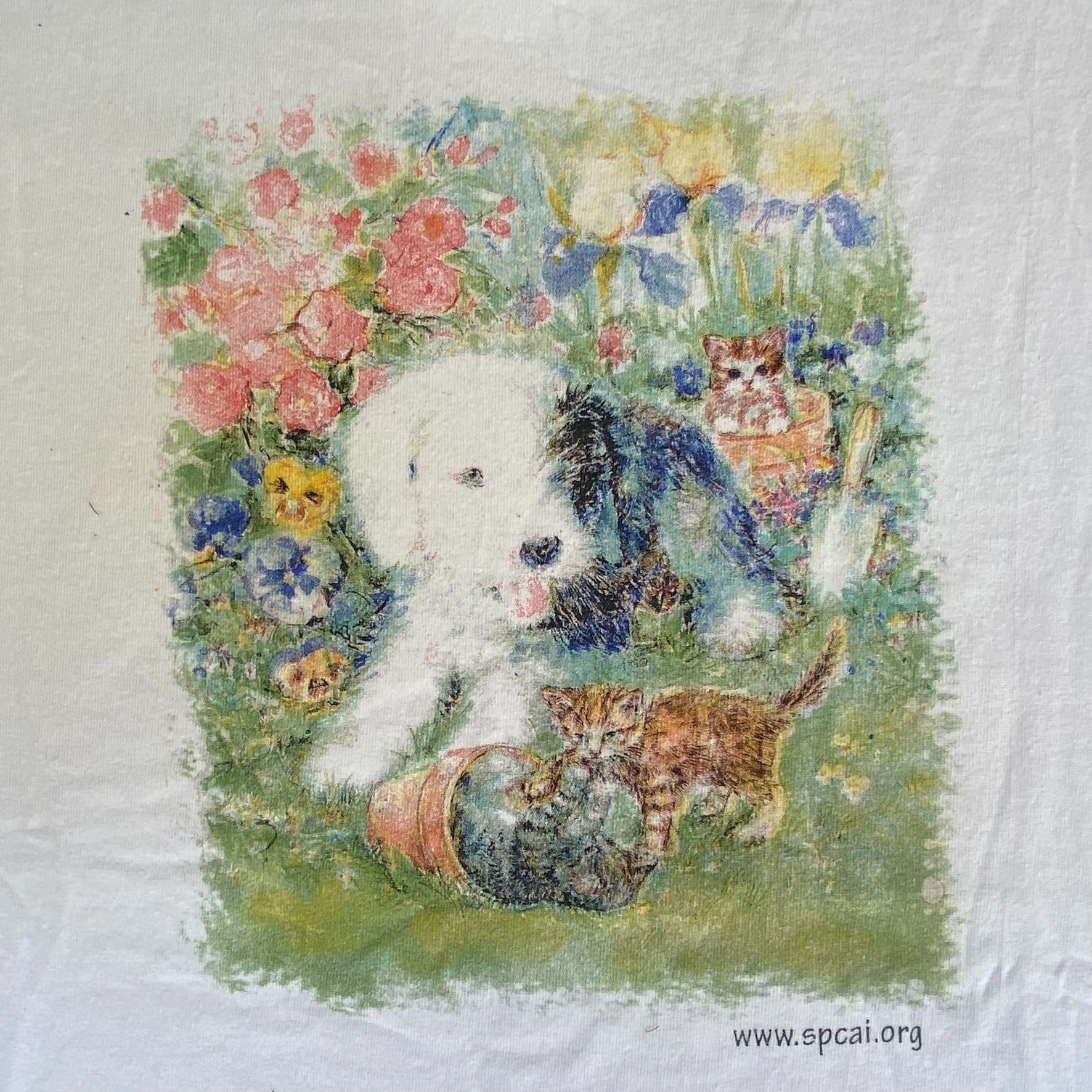 Vintage Vintage Y2K Cute Dog Shirt SPCA Kitten Animal Painting Tee Size US L / EU 52-54 / 3 - 3 Thumbnail