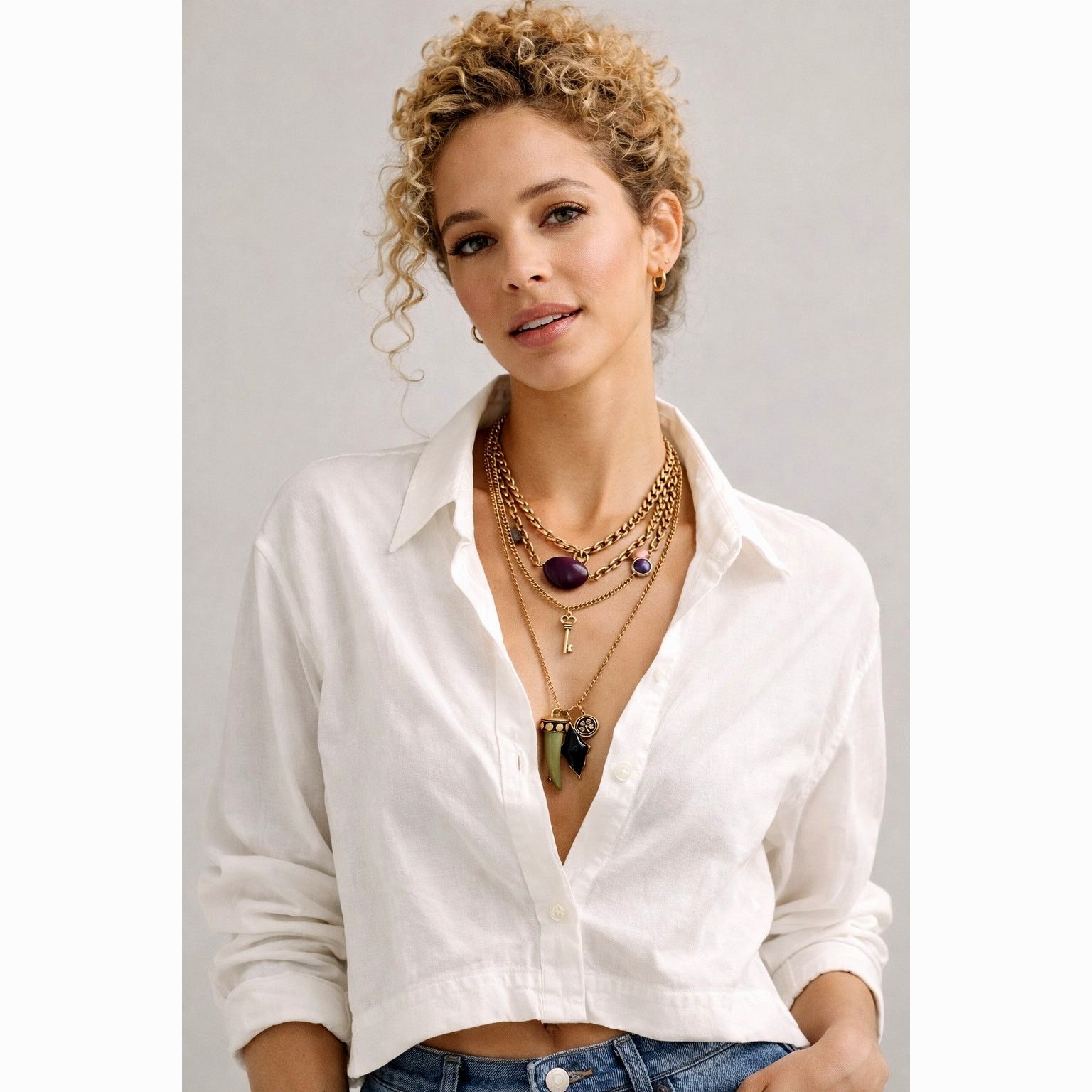Free People Free People Zella Layer Necklace Gold One Size Size ONE SIZE - 1 Thumbnail
