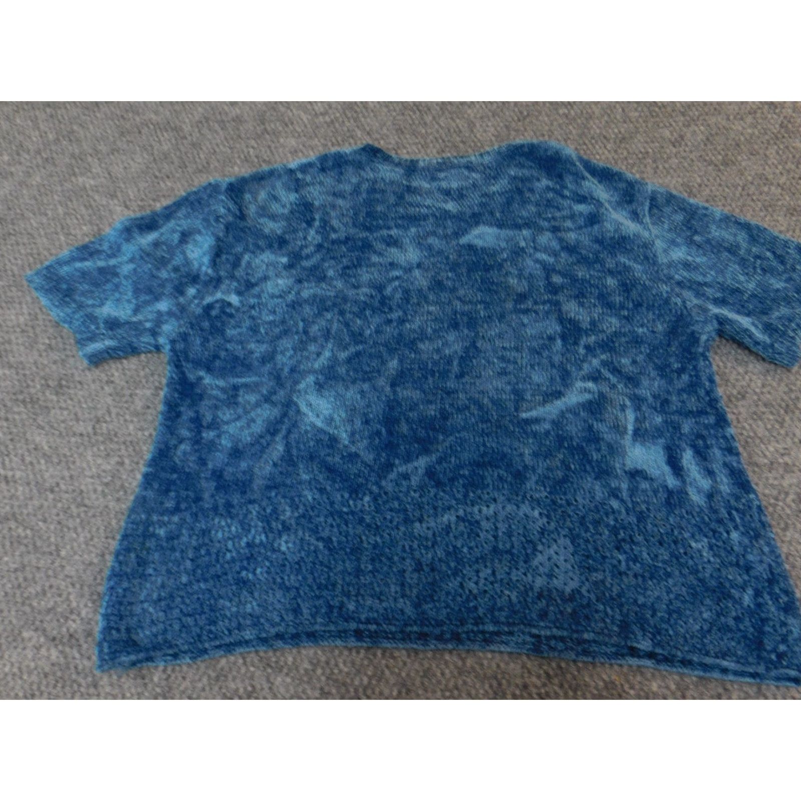 Vintage Sag Harbor Womens Sweater L Blue Short Sleeve Crew Neck Pullover Knit Dolman Sleeve 100% Cotton Logo Classic Lightweight Size L / US 10 / IT 46 - 5 Thumbnail