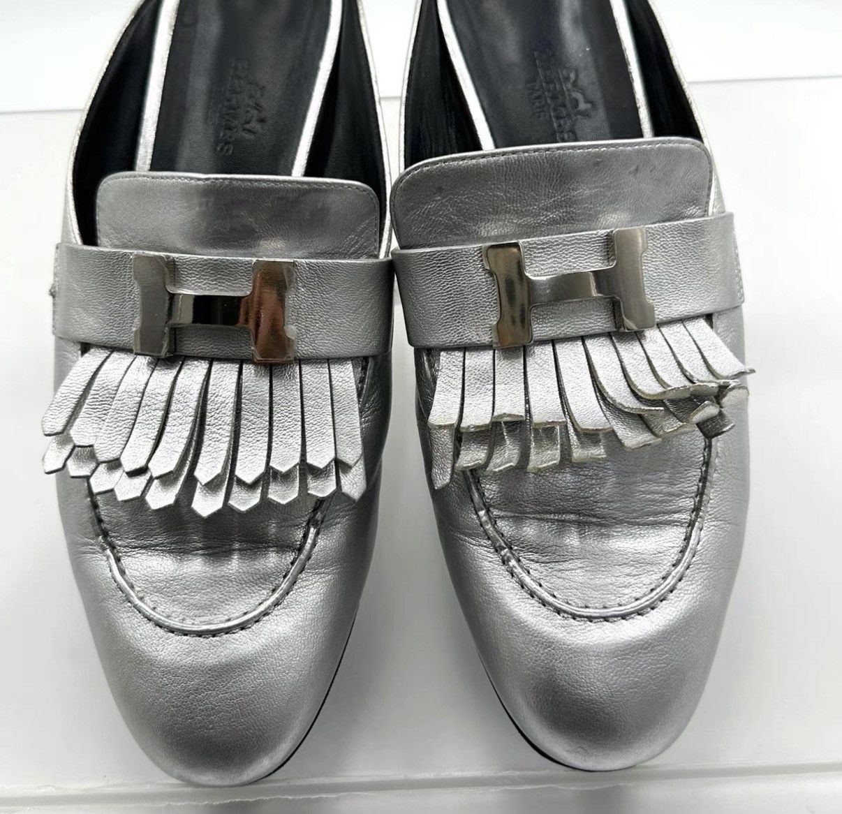 Hermes Hermes / H Buckle Tassel Silver Sandals K12 Size US 6.5 / IT 36.5 - 5 Thumbnail