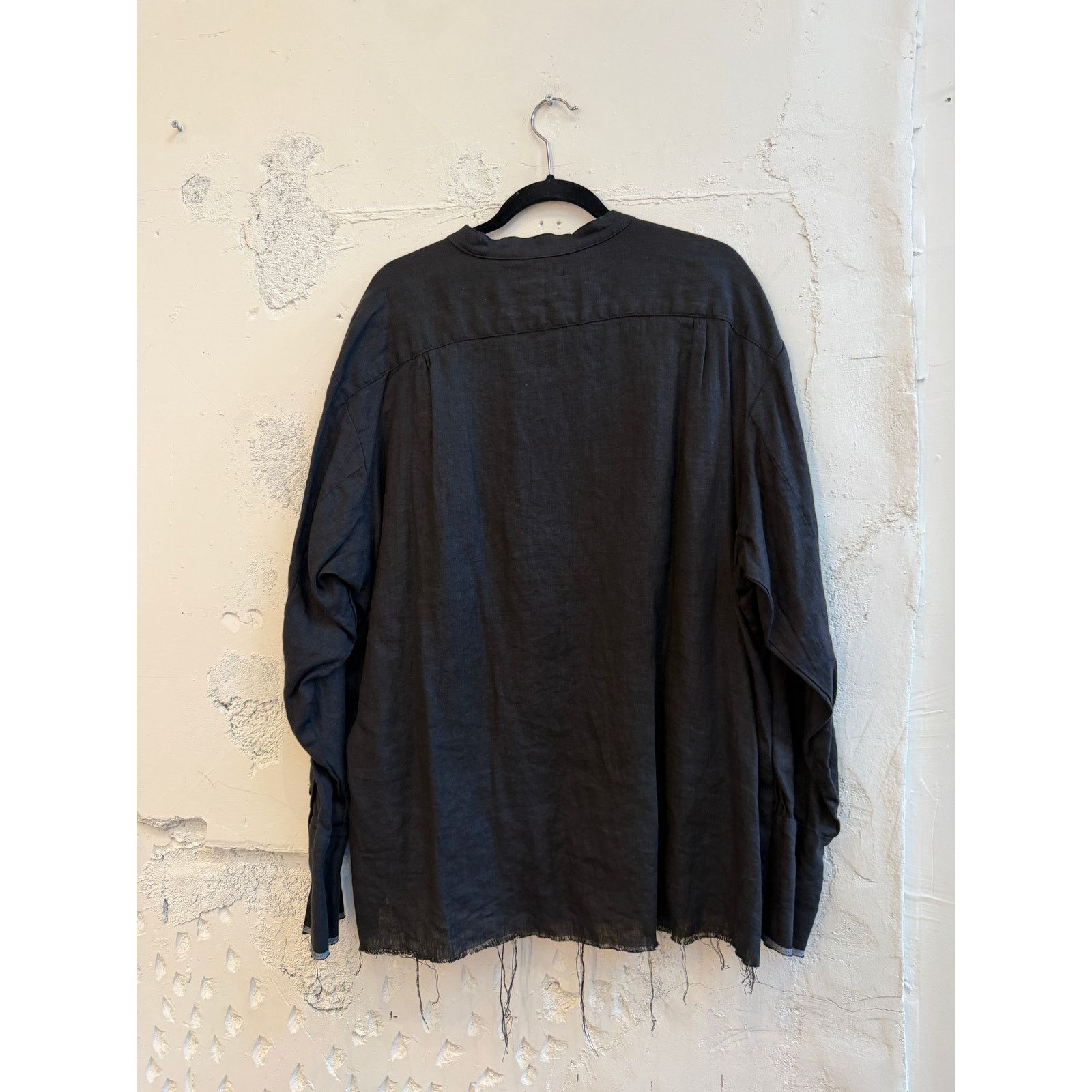 Greg Lauren Greg Lauren Black Linen Long Sleeve Button Up Studio Shirt Size US L / EU 52-54 / 3 - 2 Thumbnail