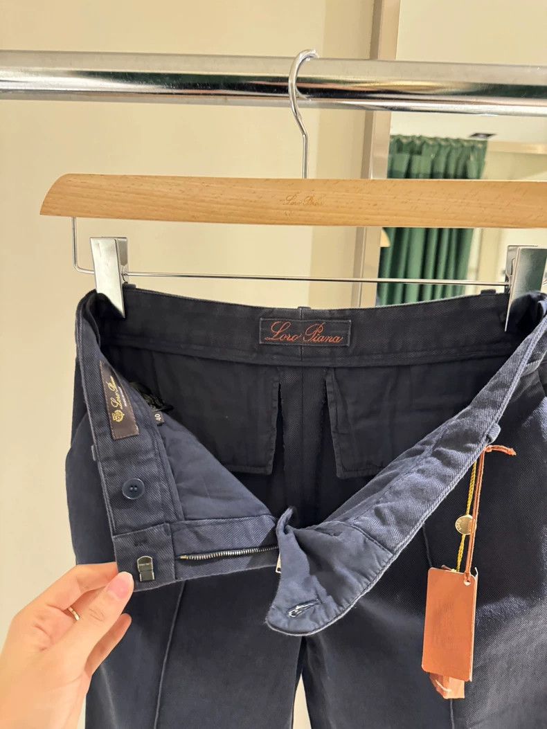Loro Piana LORO PIANA Blue casual pants for smoggy days Size 26" / US 2 / IT 38 - 4 Thumbnail