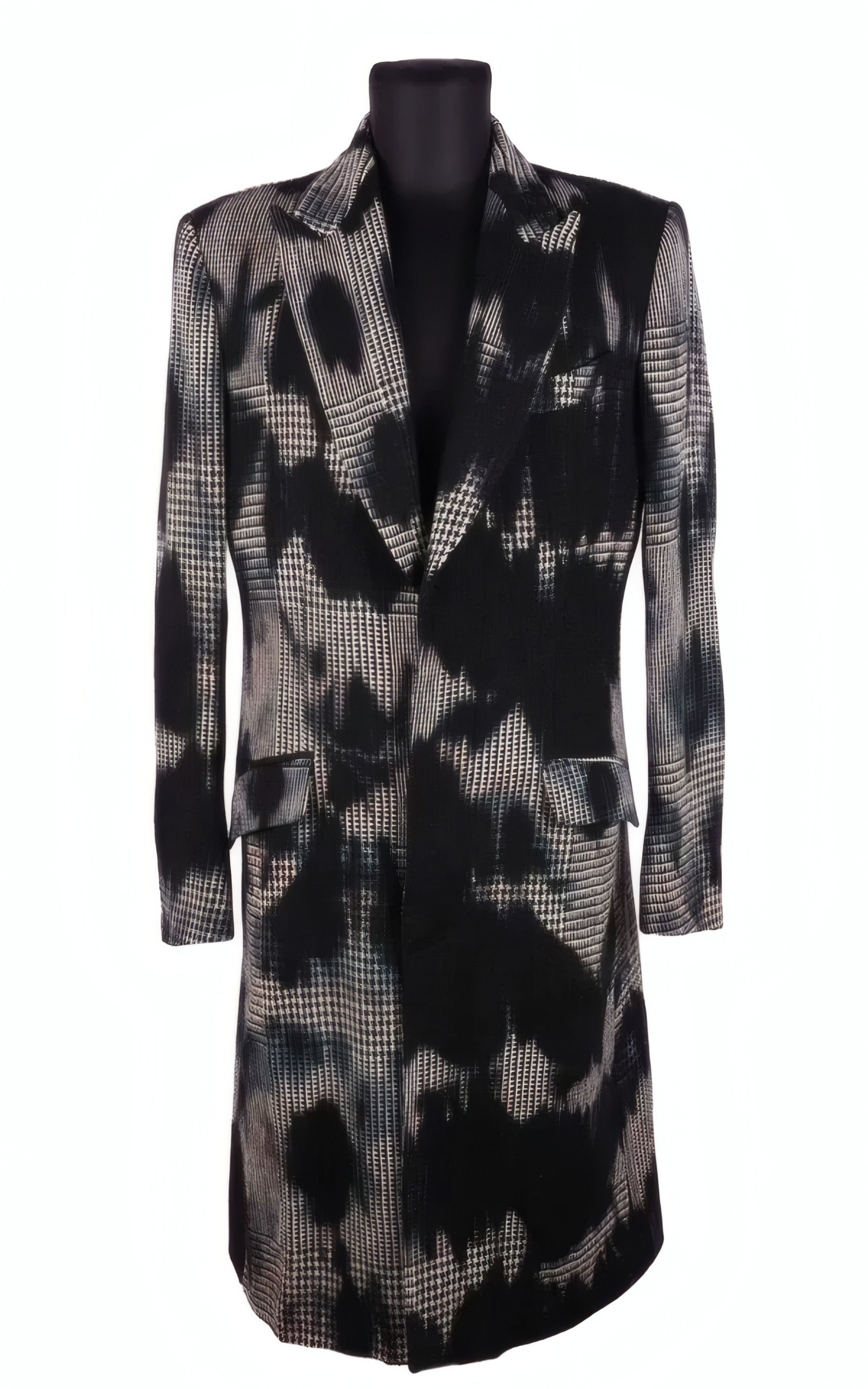 FW 2001 Alexander McQueen Wool Houndstooth Coat