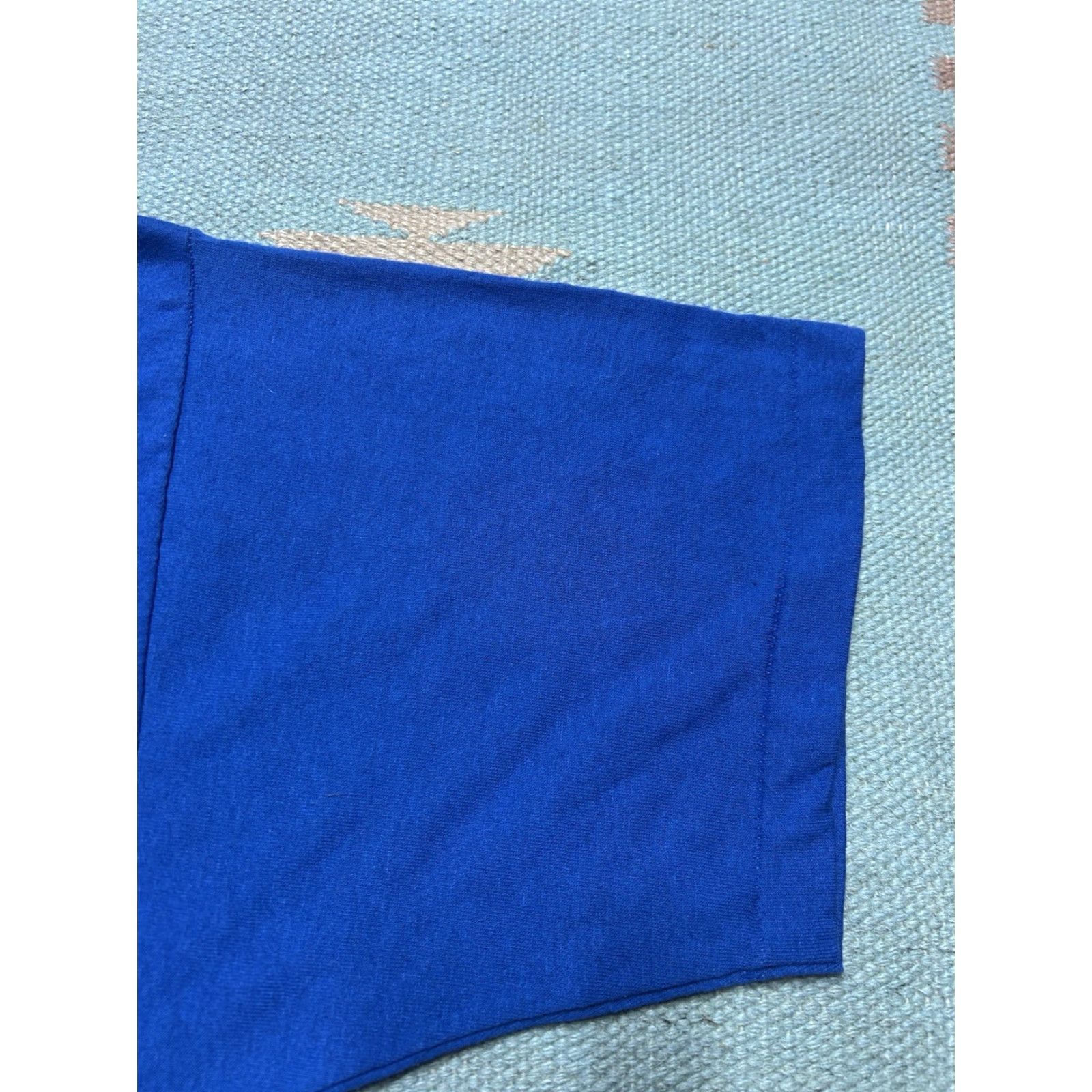 Vintage VINTAGE 80s blank t shirt single stitch soft worn poly cotton sportswear L/XL T-Shirt Men Blue 80s Vintage Mens XL Regular Summer Shirt Size US XL / EU 56 / 4 - 4 Thumbnail