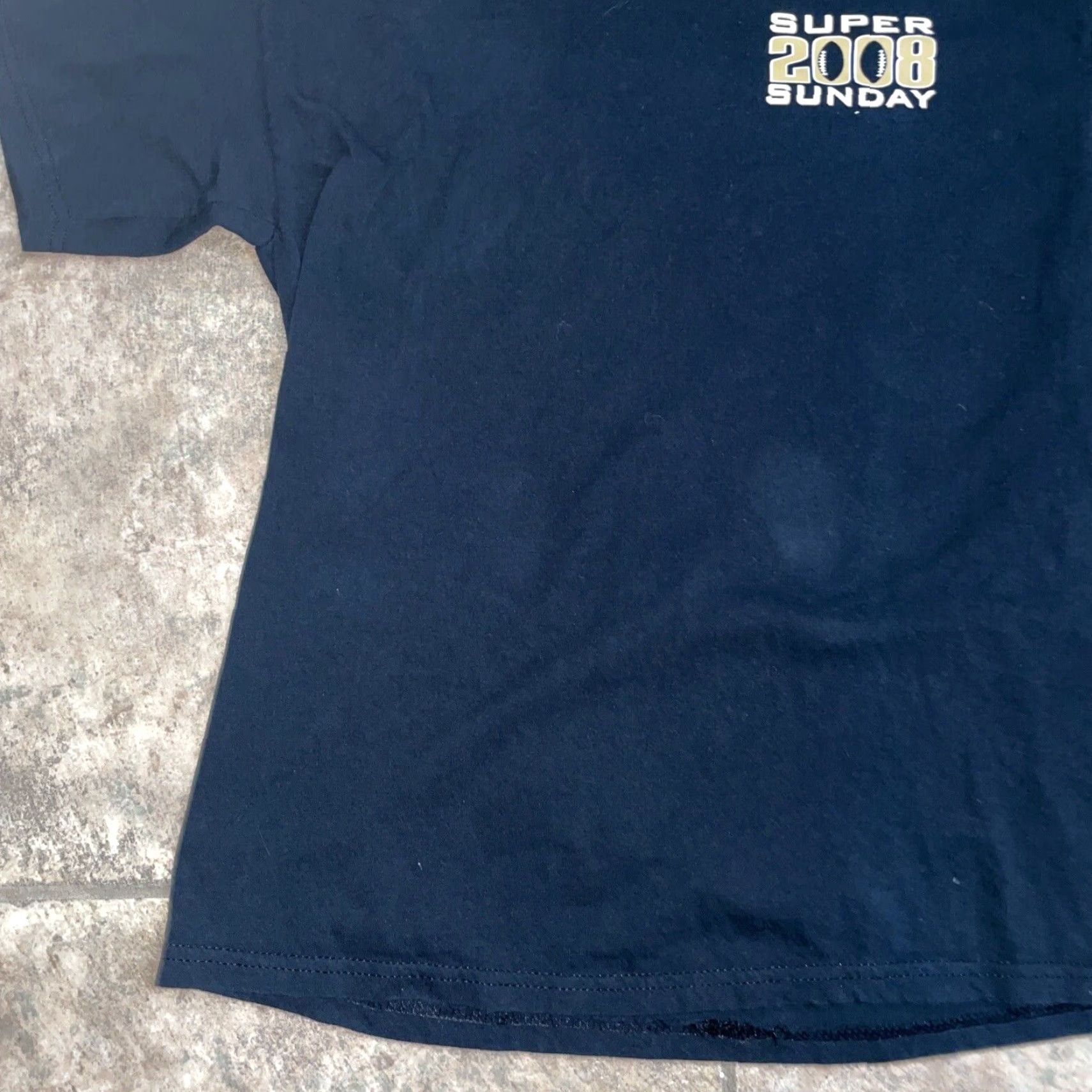 Delta VINTAGE Delta Giants Patriots Super Bowl 2008 Graphic T-Shirt Mens Large Black Size US L / EU 52-54 / 3 - 4 Thumbnail