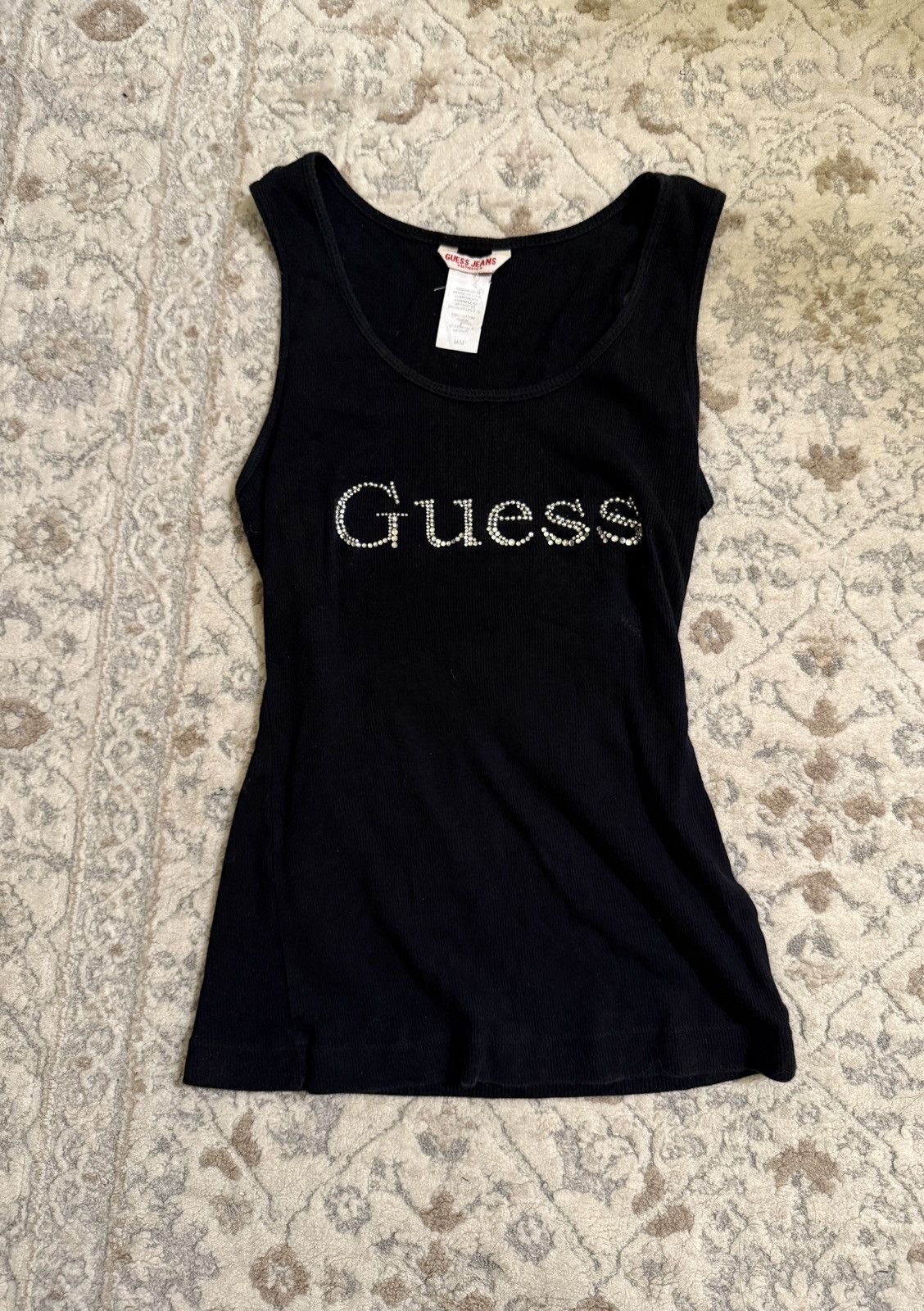 Guess Guess Black Tank Too w/ Rhinestones Size M / US 6-8 / IT 42-44 - 1 Thumbnail