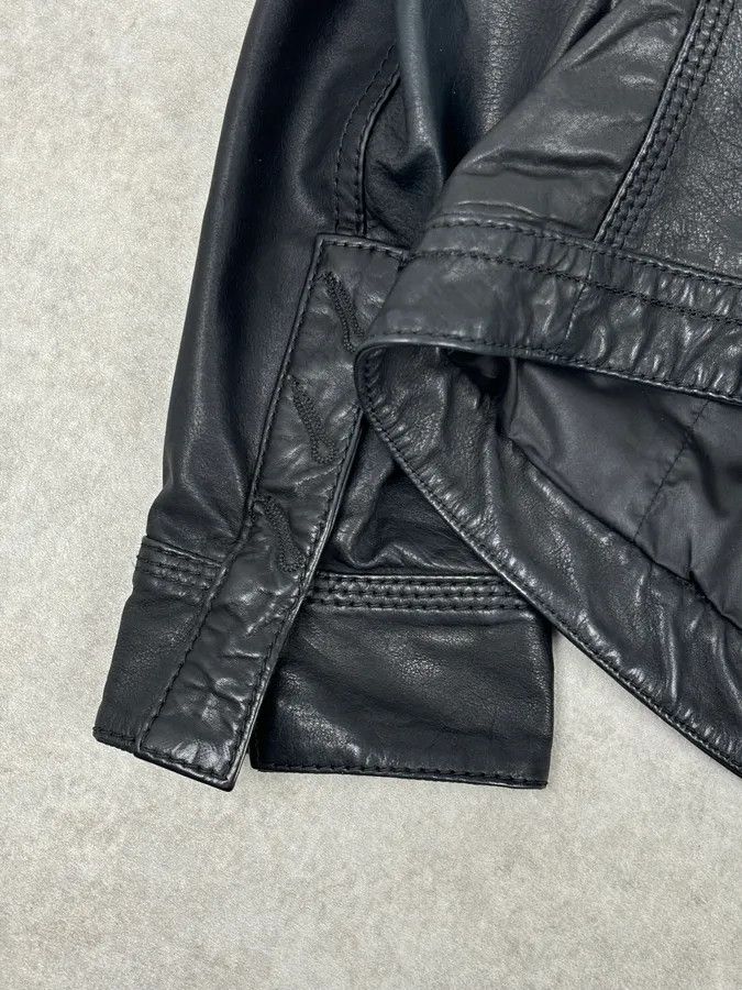 Marithe + Francois Girbaud 2000s Marithé + François Girbaud Black Buttoned Modern Leather Jacket Size S / US 4 / IT 40 - 10 Thumbnail