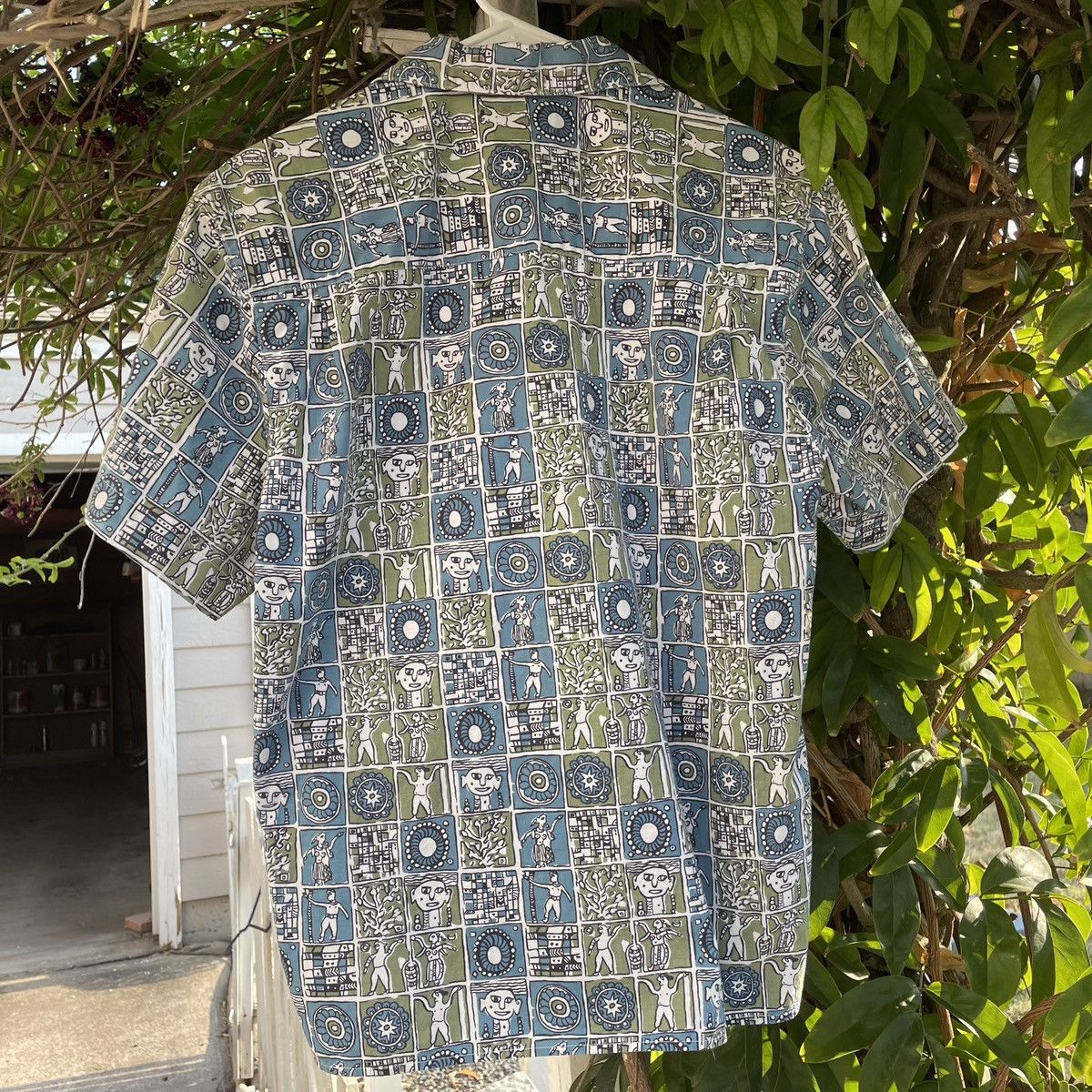 Japanese Brand × Vintage Vintage Cropped Camp Collar Shirt Floral Earth Boxy Size US M / EU 48-50 / 2 - 5 Thumbnail
