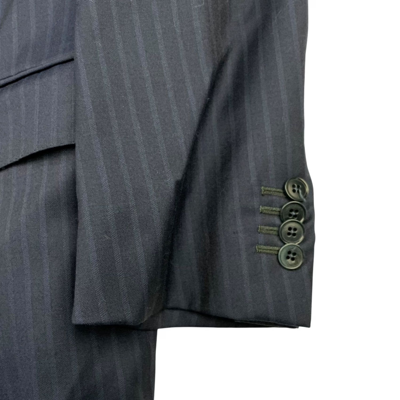 Ermenegildo Zegna VINTAGE Ermenegildo Zegna Blazer Men Navy Stripe 2-button Wool 48L US Italy Notch Lapel, Double Vented, Regular Mens Size 48R - 4 Thumbnail