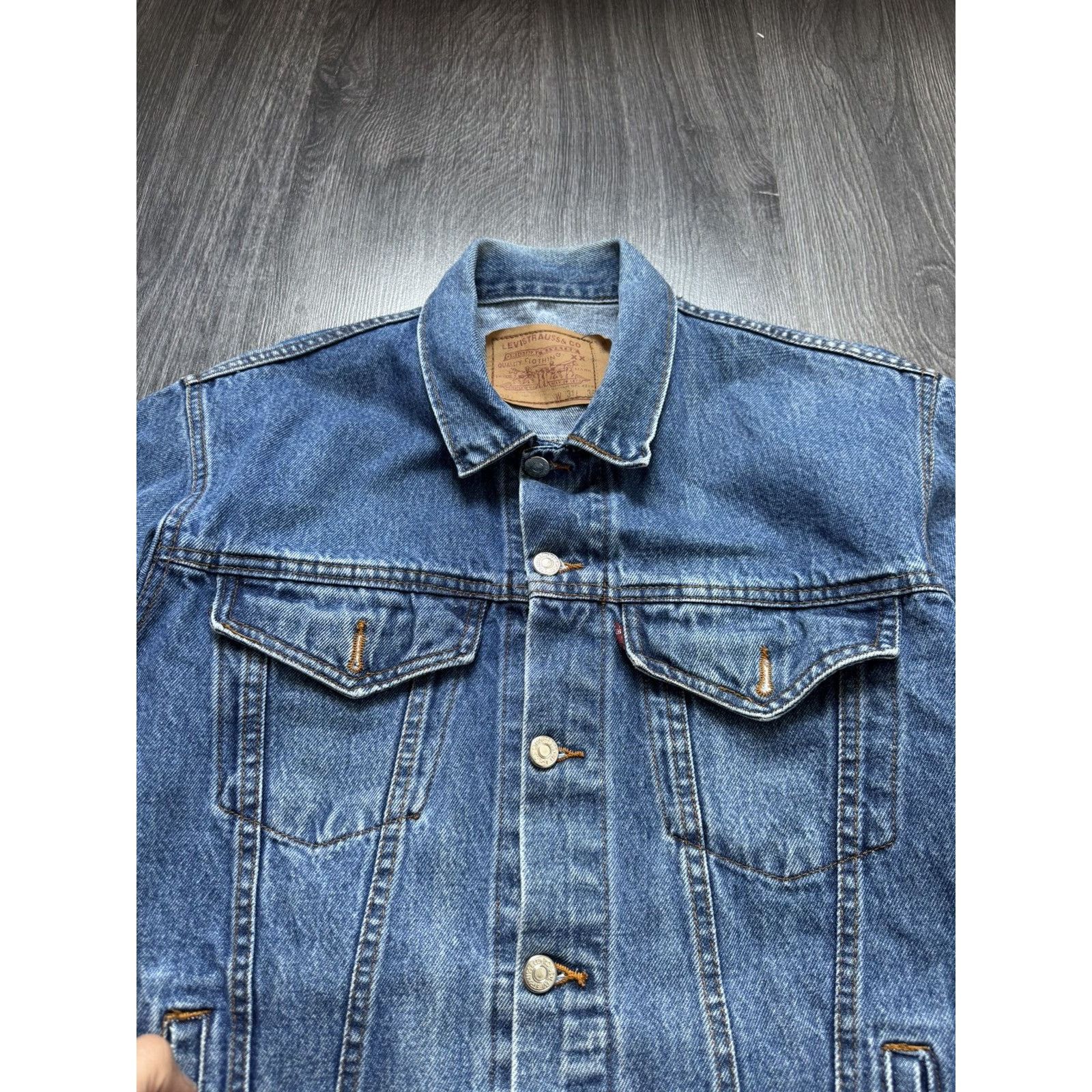 Levi's × Vintage 90s Vintage Levis Denim Track Jacket Size US L / EU 52-54 / 3 - 7 Thumbnail