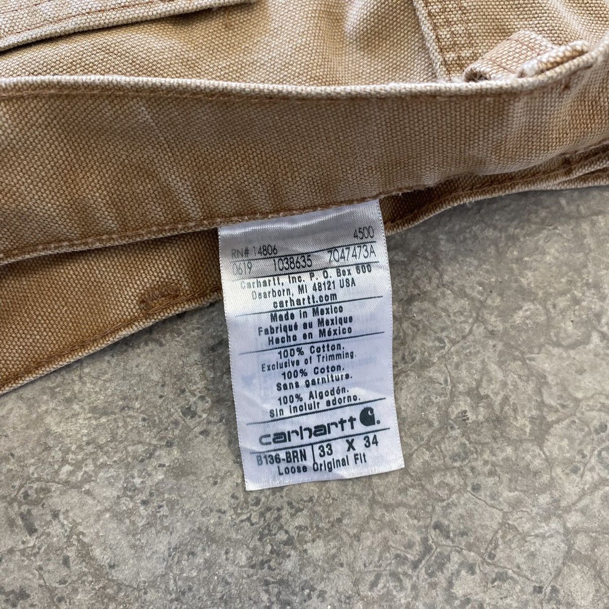Carhartt VTG Carhartt Double Knee Faded Tan Dirty Carpenter Pants Size US 33 - 20 Thumbnail