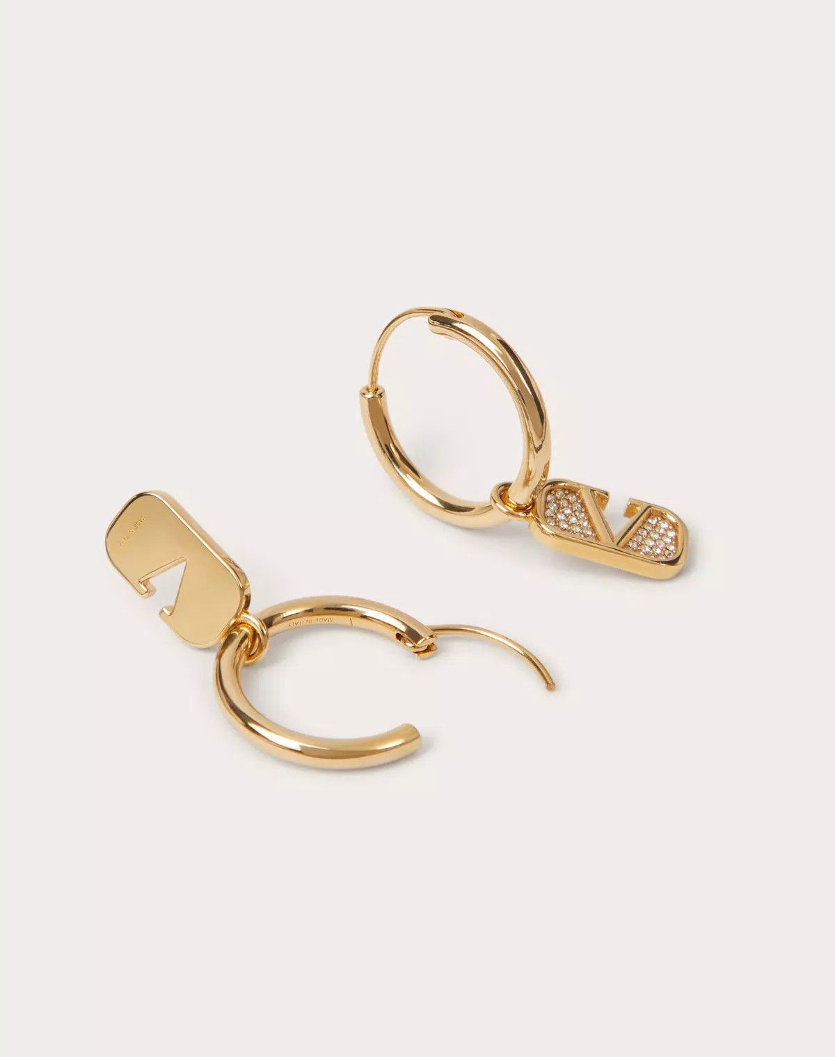 Valentino o1s1wg110625 Size:OS/Metal And Swarovski Earrings in Silver Size ONE SIZE - 4 Thumbnail