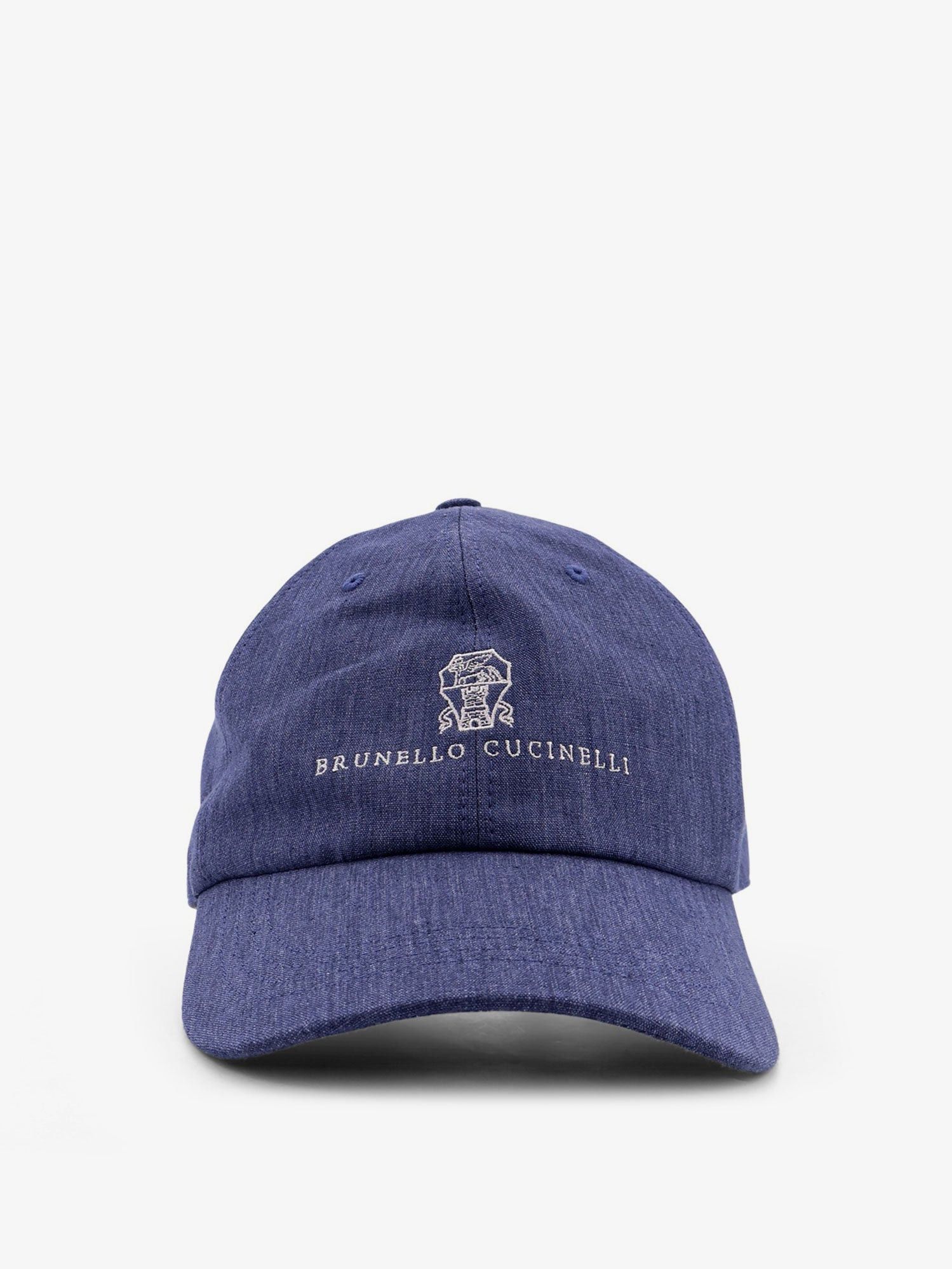 Brunello Cucinelli Denim Hat With Embroidered Logo On The Front Size ONE SIZE - 1 Thumbnail