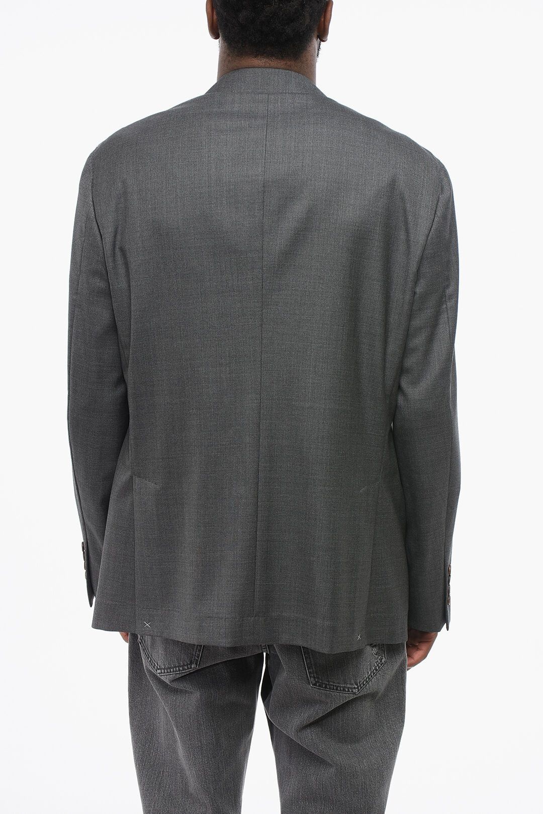 Brunello Cucinelli og1mm0725 Virgin Wool Half-lined Blazer in Dark Grey Size US XL / EU 56 / 4 - 2 Thumbnail