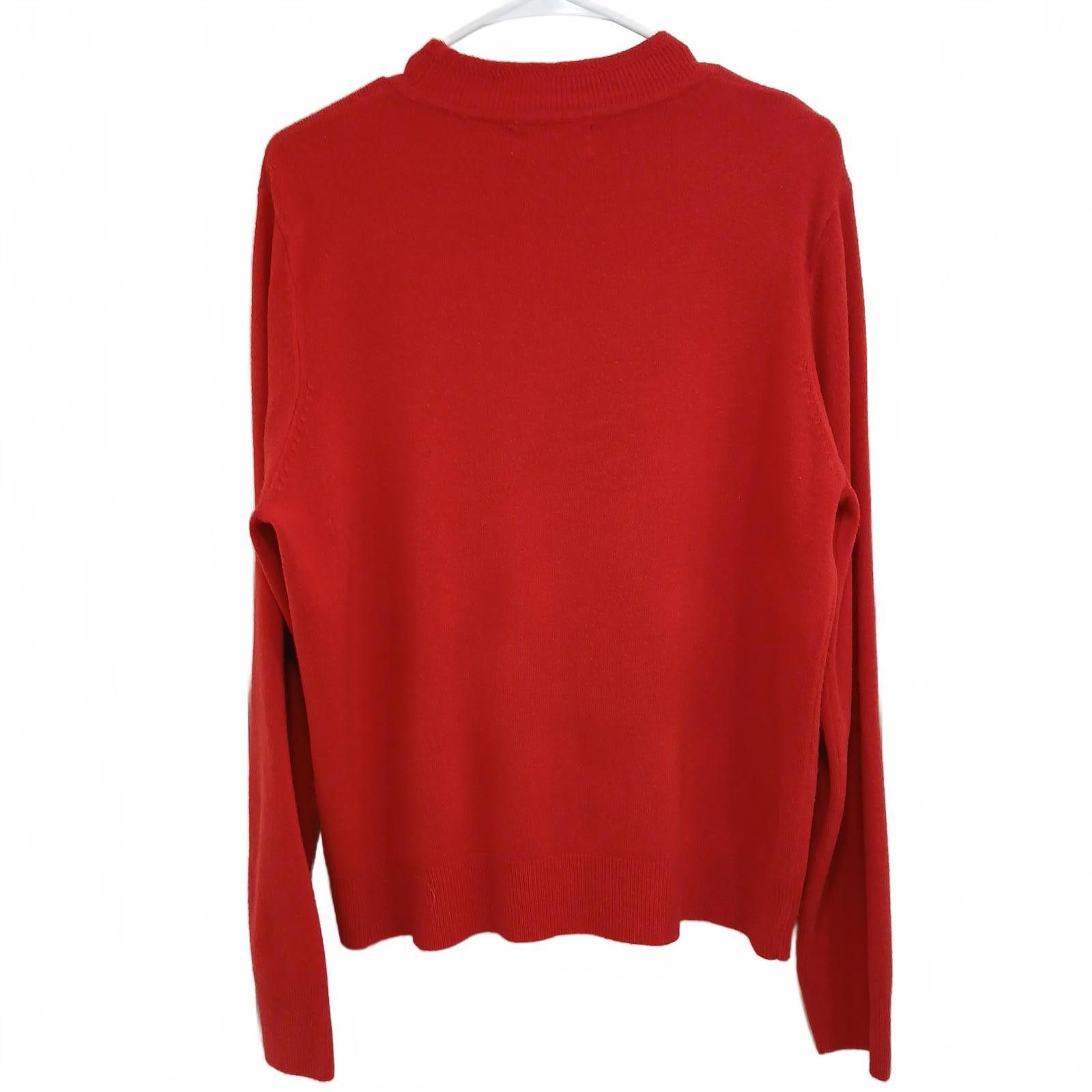 Designer Red Knit Sweater Sag Harbor Women's Extra Large Size XL / US 12-14 / IT 48-50 - 3 Thumbnail